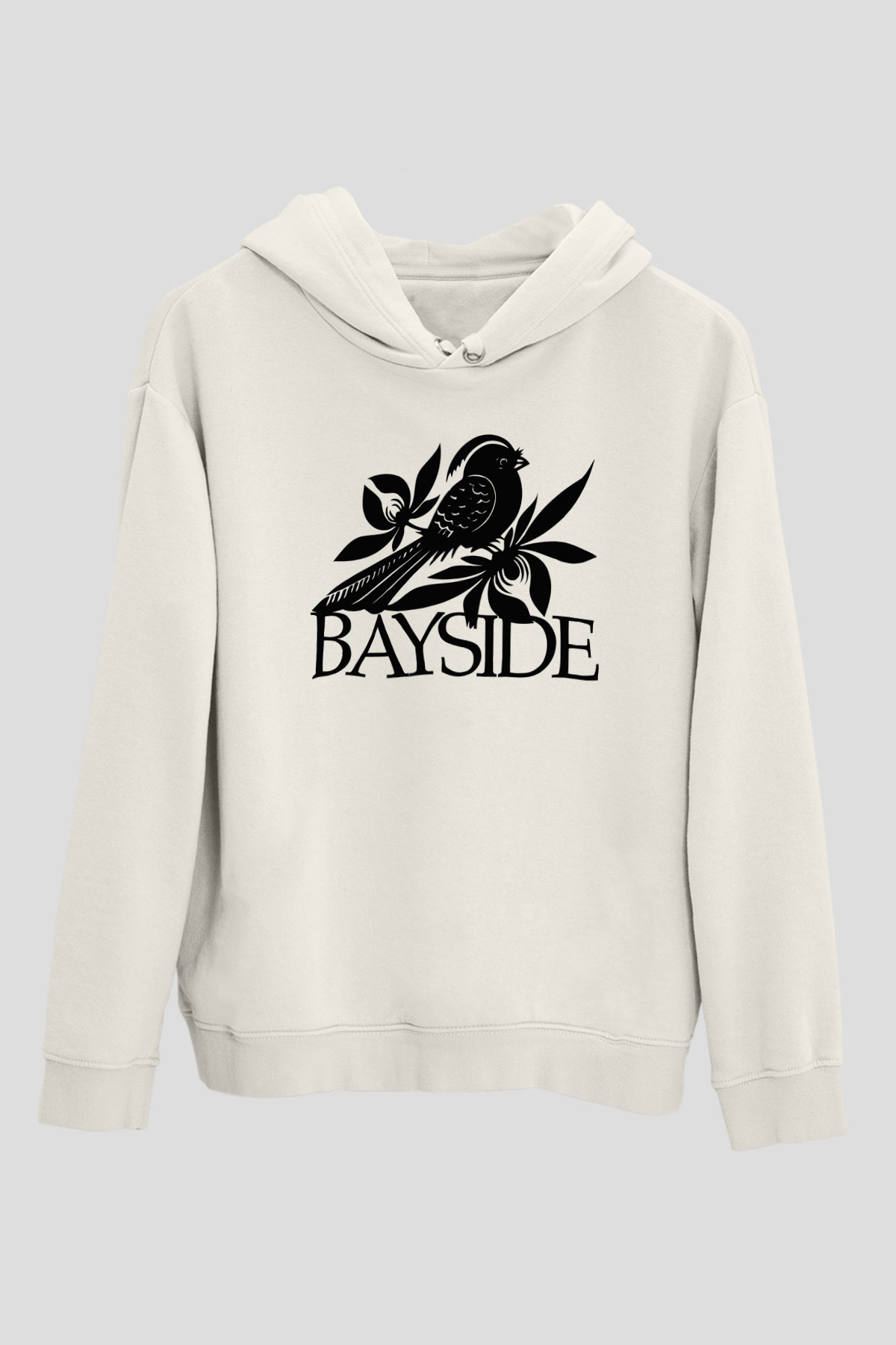 Bayside Beyaz Unisex Kapüşonlu Sweatshirt