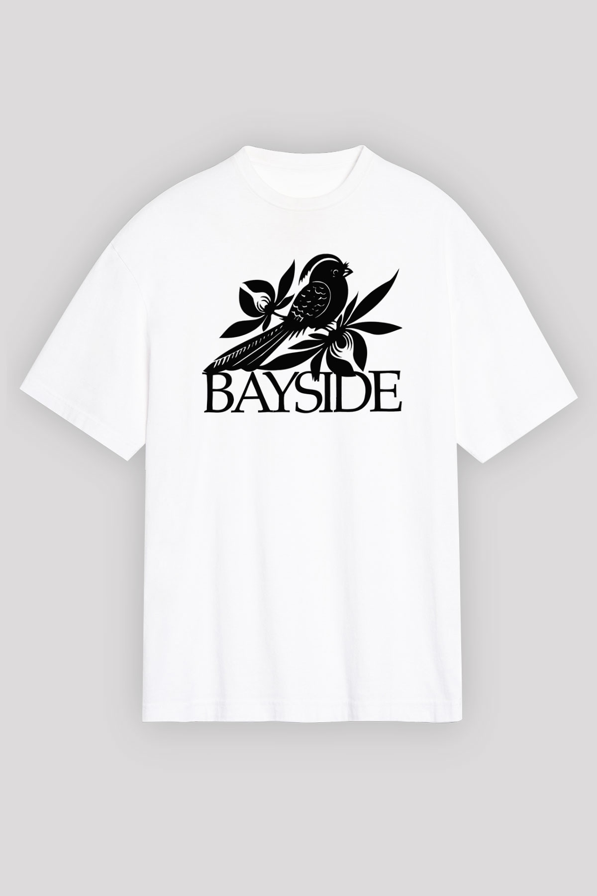 Bayside Beyaz Oversize Tişört Oversize T-shirt - TişörtFabrikası