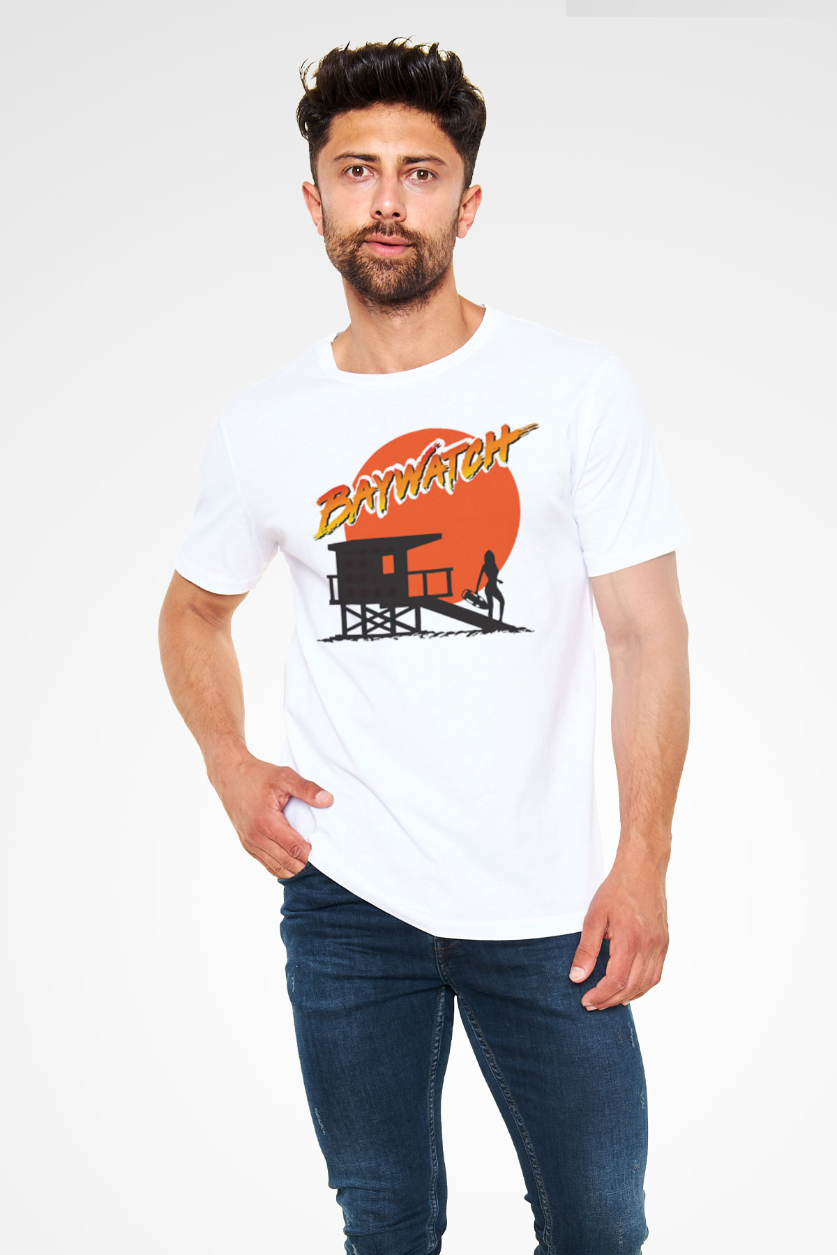 Baywatch Beyaz Unisex Tişört T-Shirt