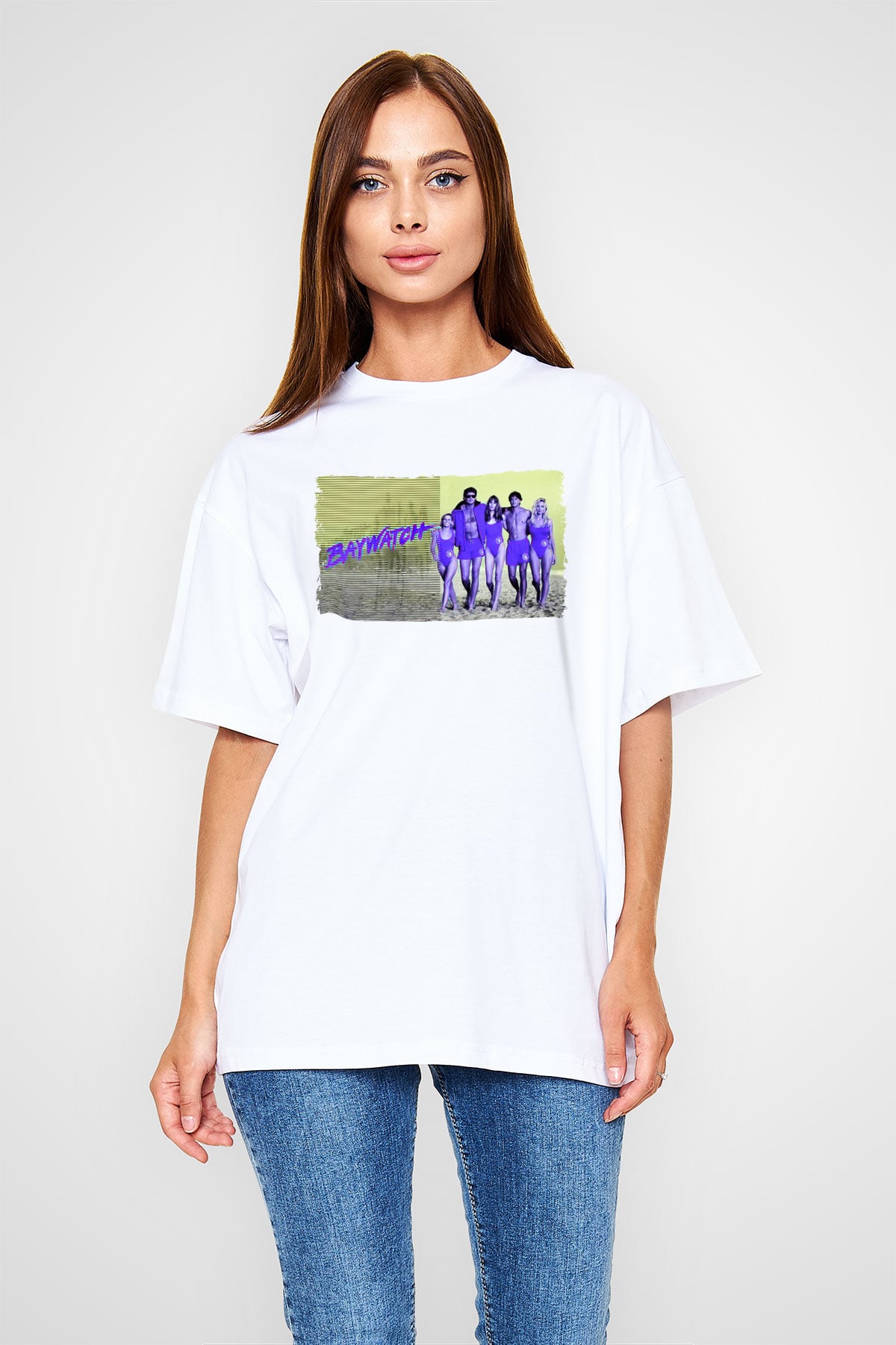 Baywatch Beyaz Oversize Tişört Oversize T-shirt