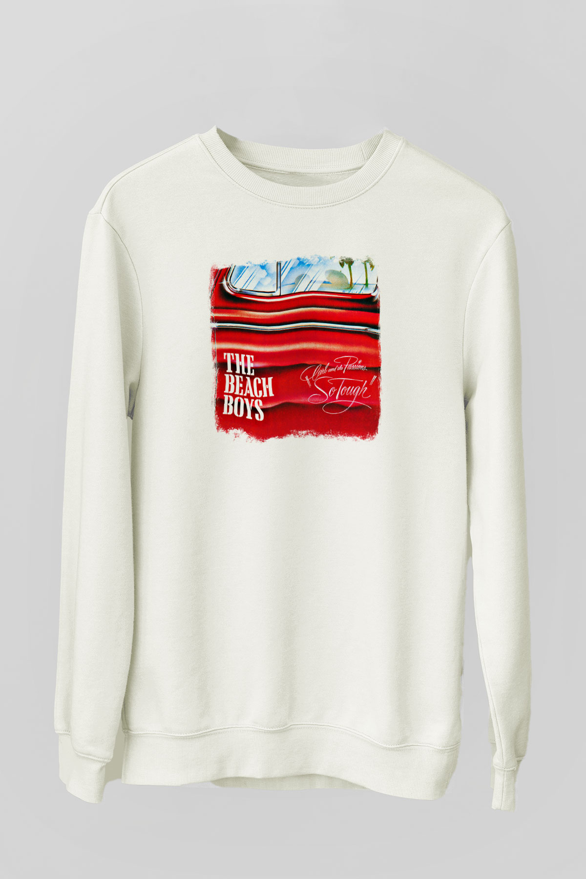 Beach Boys Baskılı Unisex Beyaz Sweatshirt