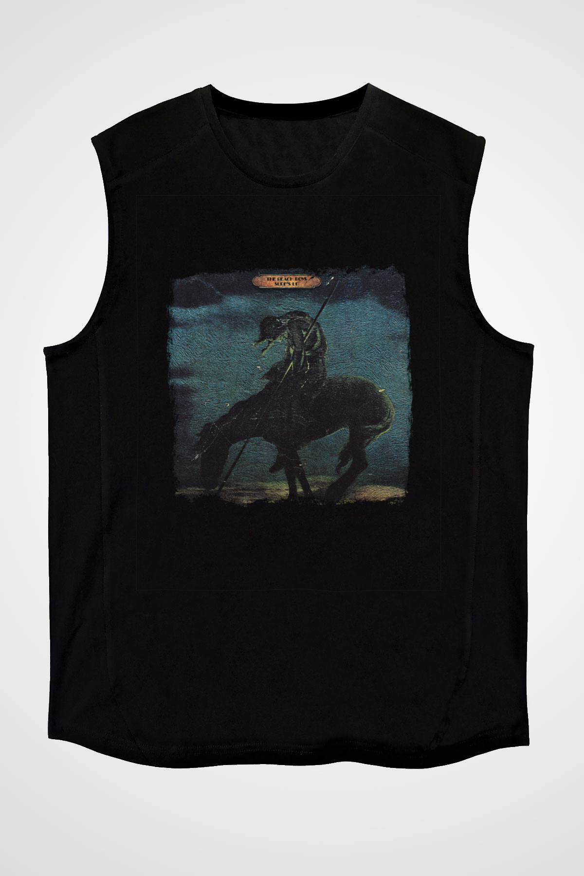 Beach Boys Baskılı Unisex Siyah Kolsuz Tişört