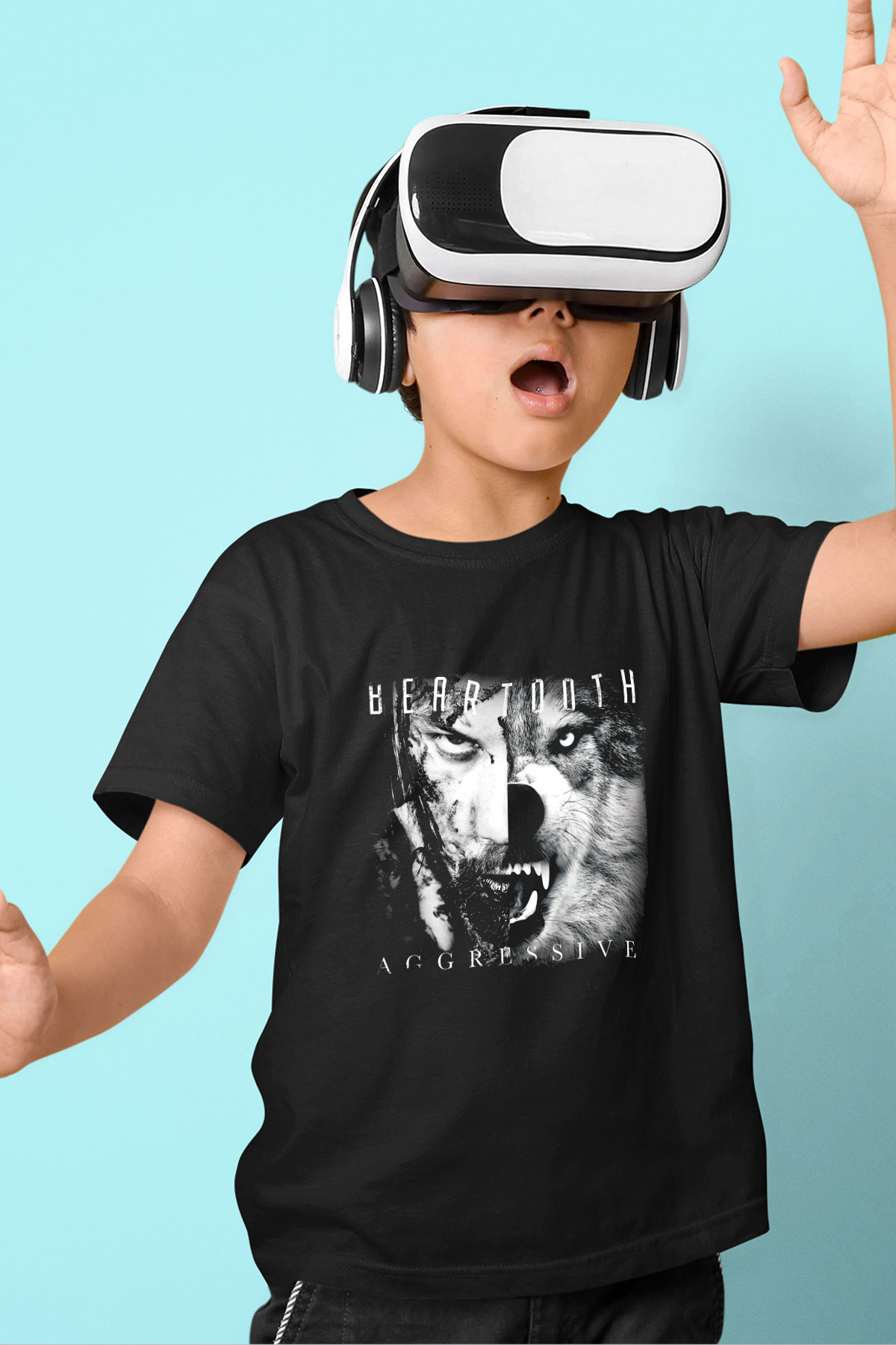 Beartooth Baskılı Unisex Siyah Çocuk Tişört