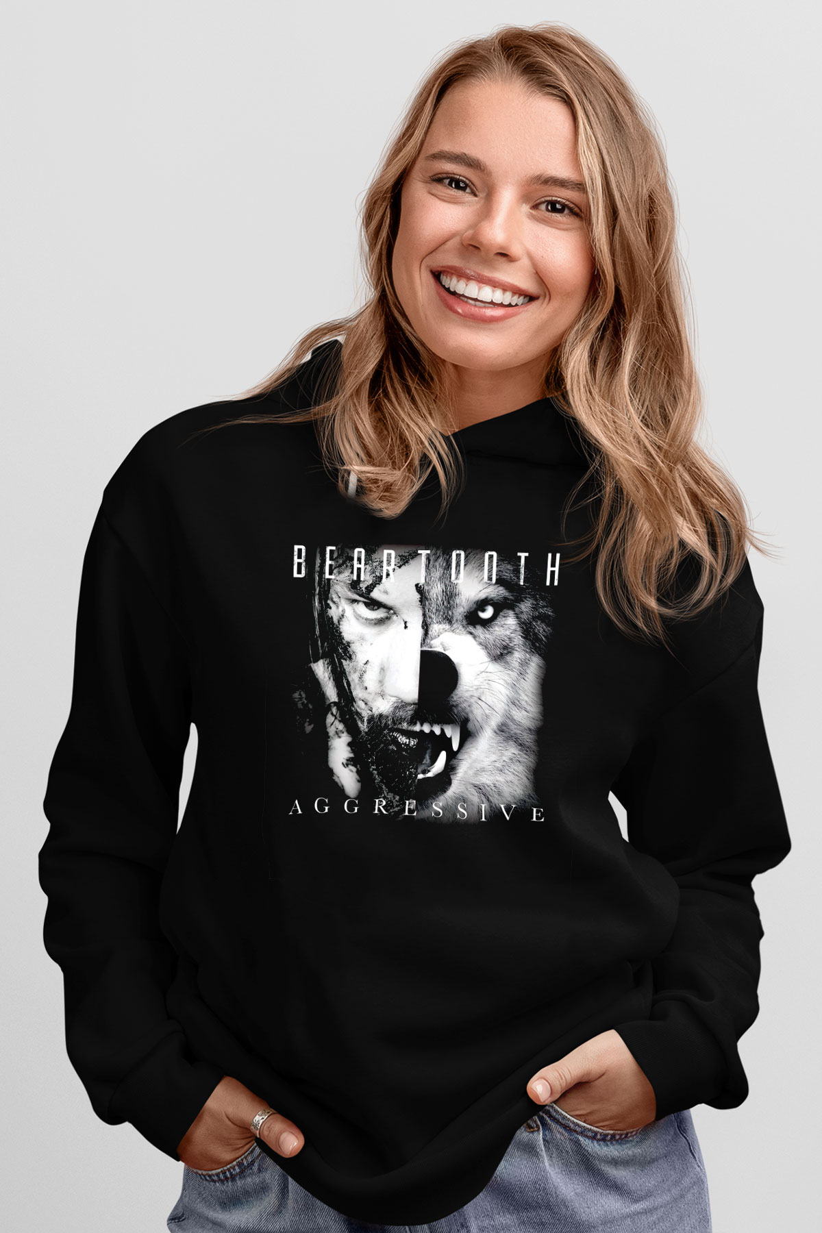 Beartooth Siyah Unisex Kapüşonlu Sweatshirt