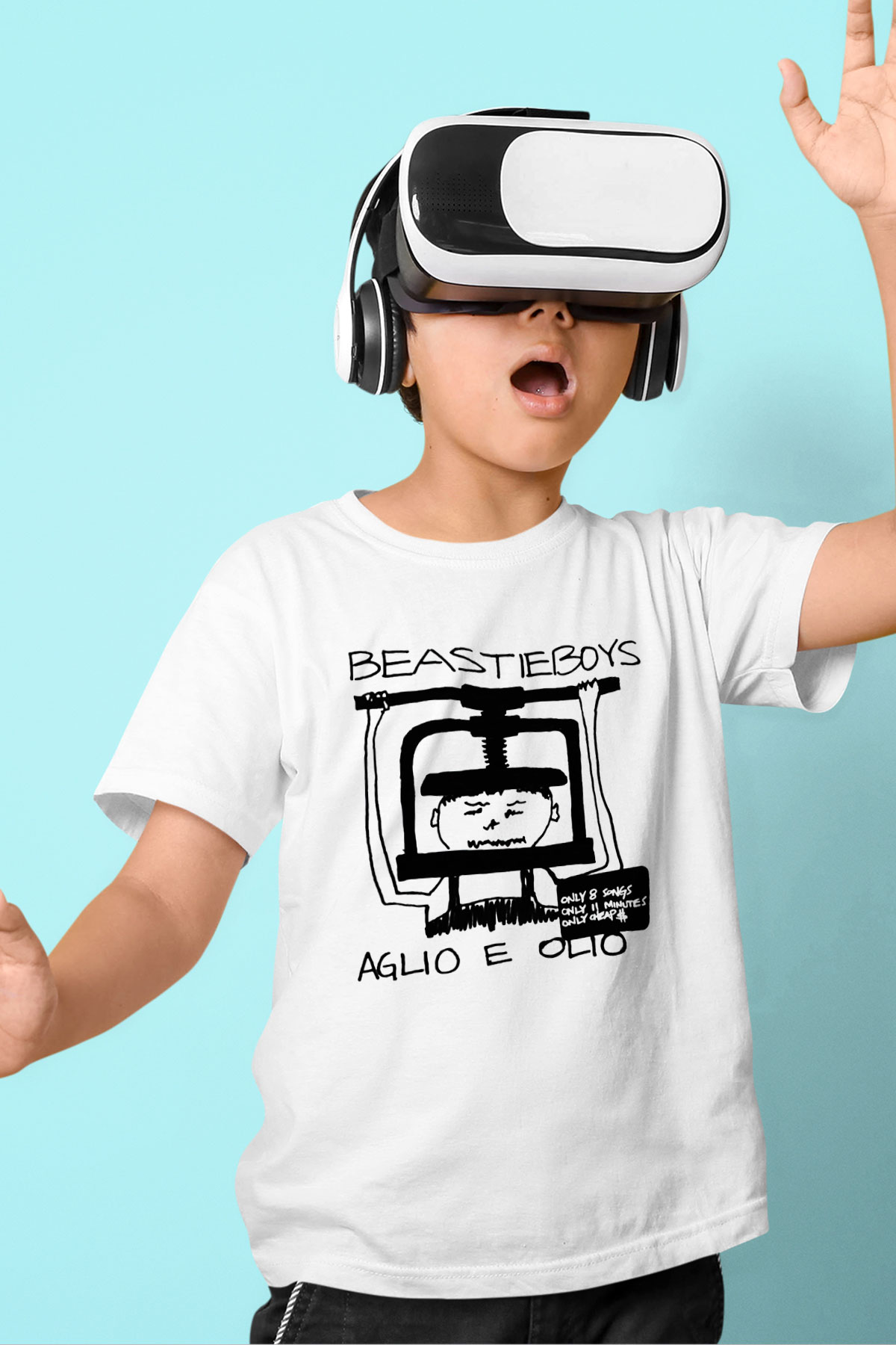 Beastie Boys Baskılı Beyaz Unisex Çocuk Tişört