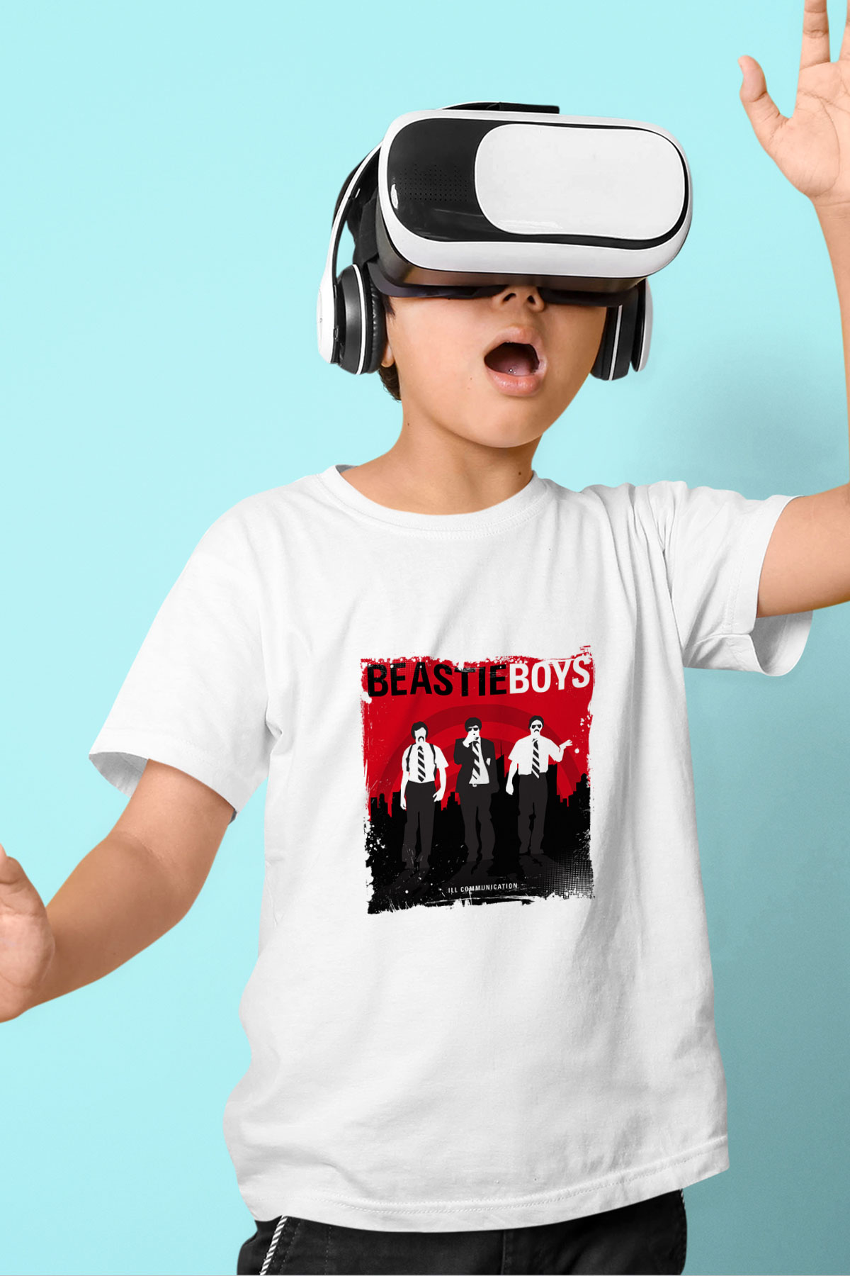 Beastie Boys Baskılı Unisex Beyaz Çocuk Tişört