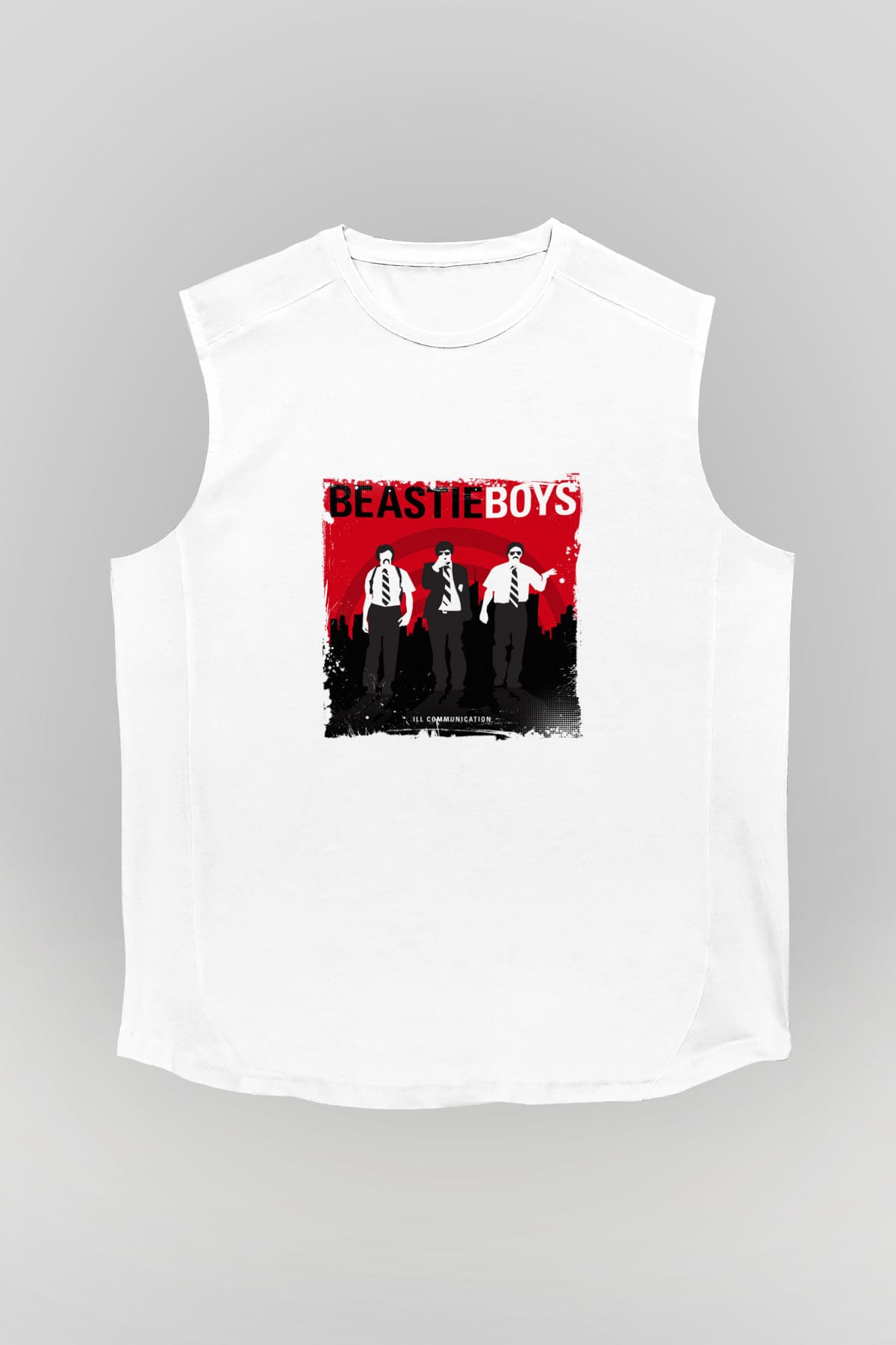 Beastie Boys Baskılı Unisex Beyaz Kolsuz Tişört