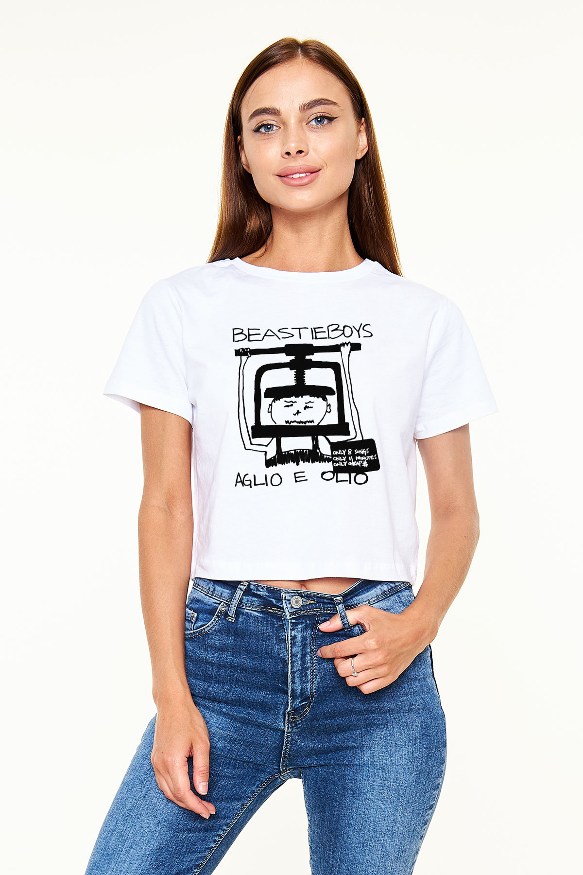 Beastie Boys Beyaz Croptop Tişört