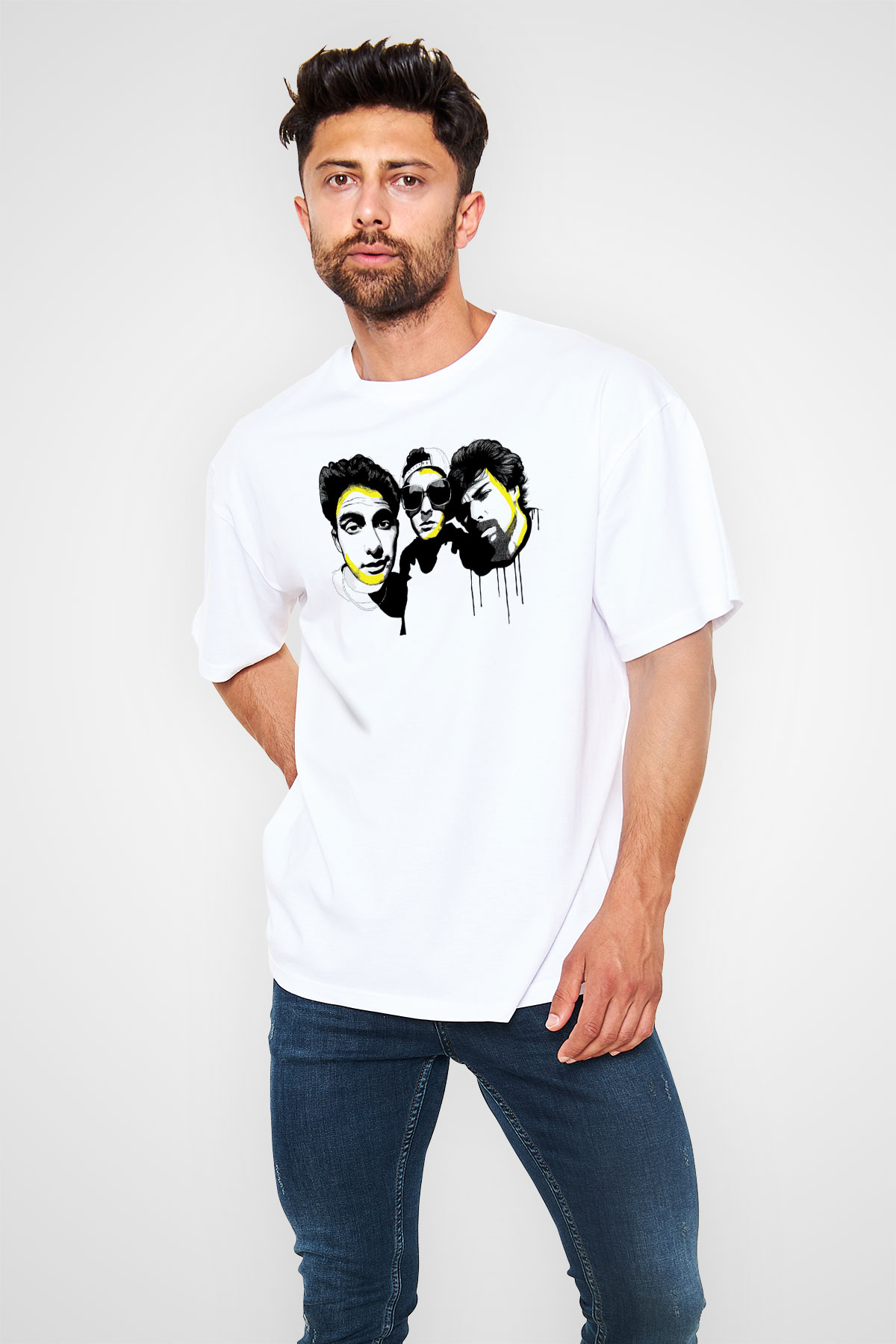 Beastie Boys Beyaz Unisex Oversize Tişört T-Shirt