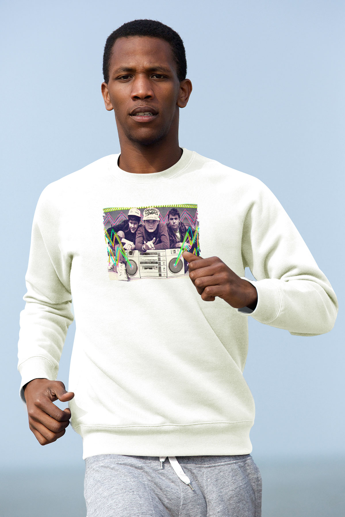Beastie Boys Beyaz Unisex Sweatshirt