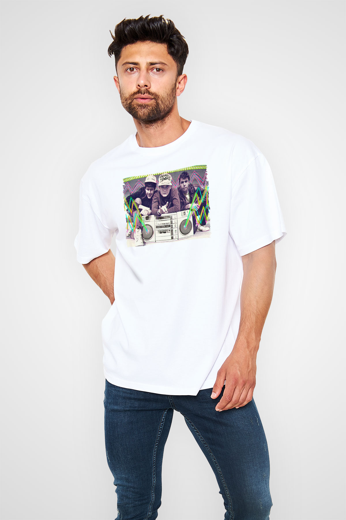 Beastie Boys Beyaz Oversize Tişört Oversize T-shirt - TişörtFabrikası