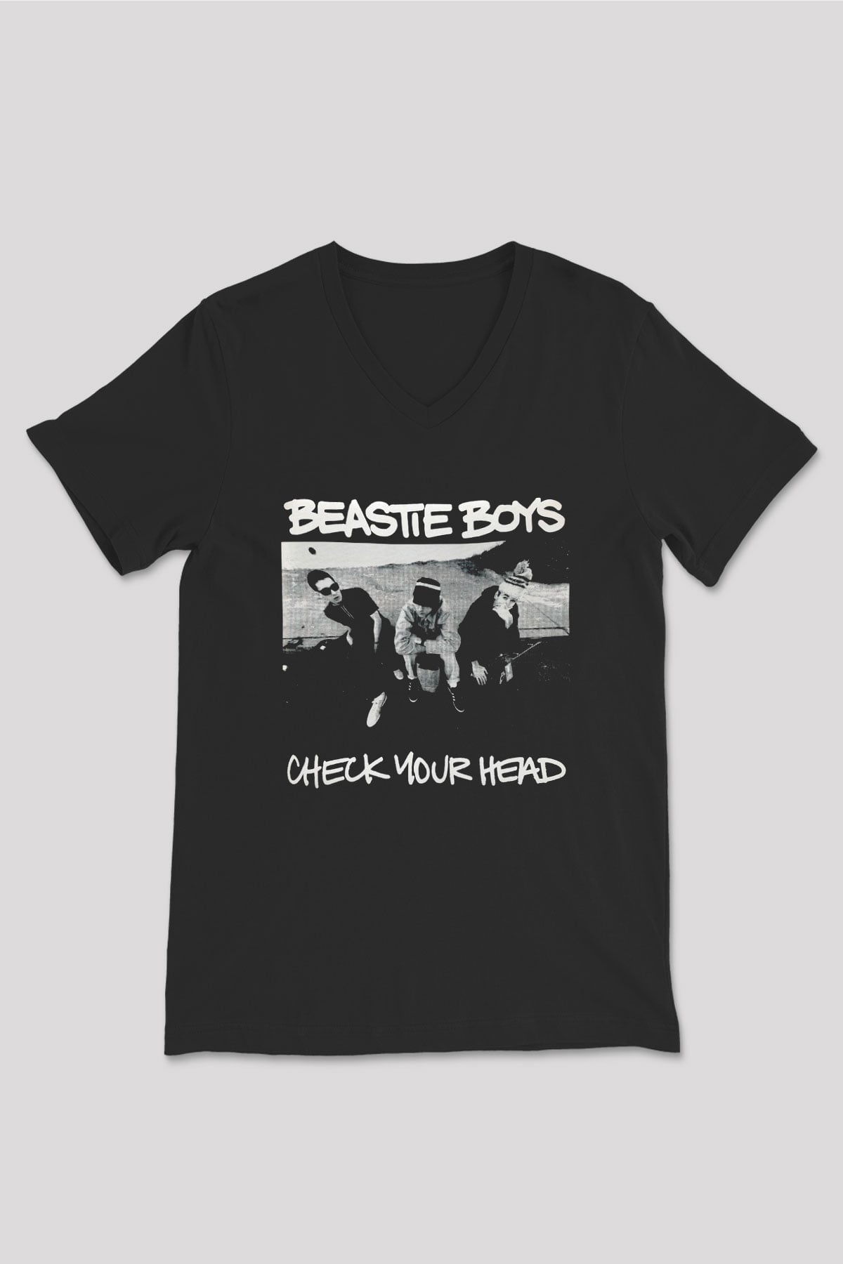 Beastie Boys Siyah Unisex V Yaka Tişört T-Shirt