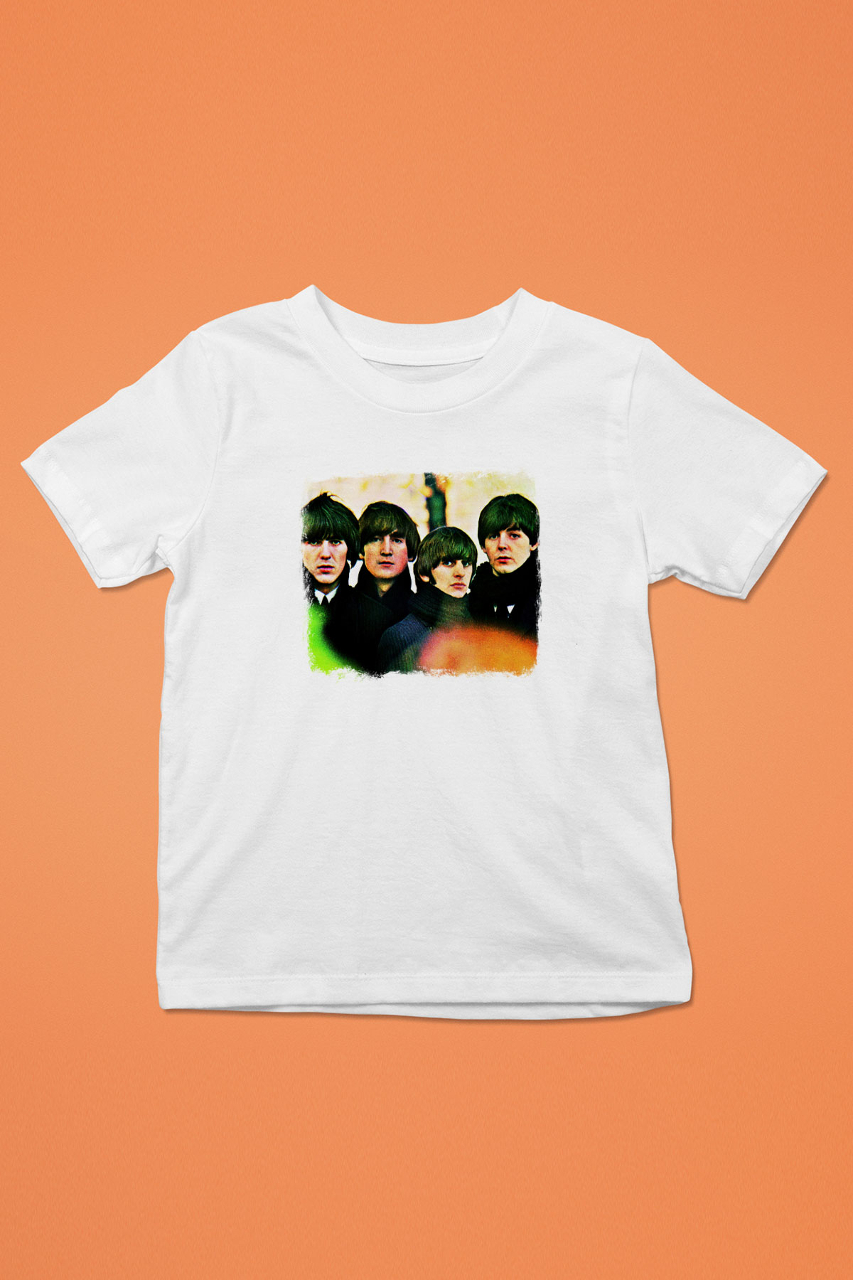 Beatles Baskılı Unisex Beyaz Çocuk Tişört