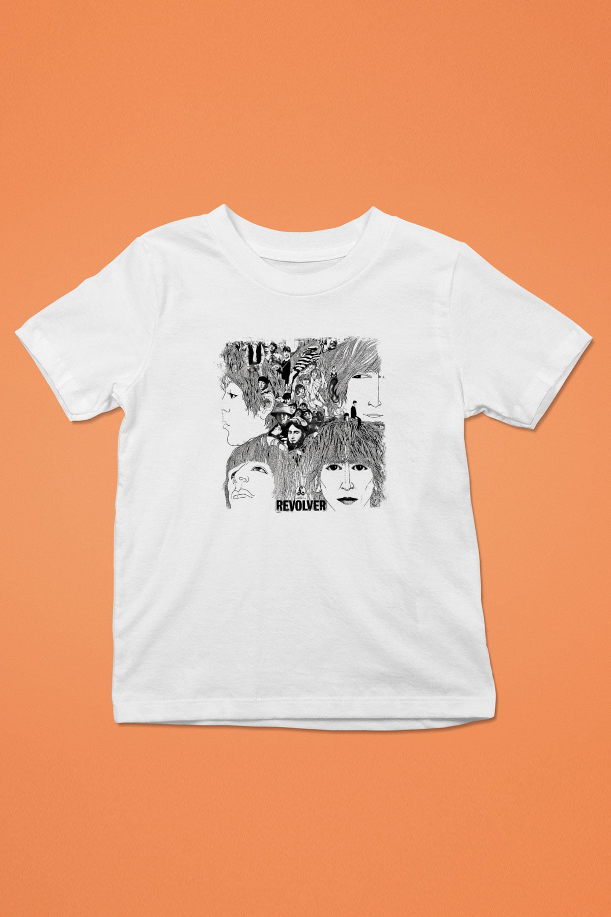 Beatles Baskılı Unisex Beyaz Çocuk Tişört