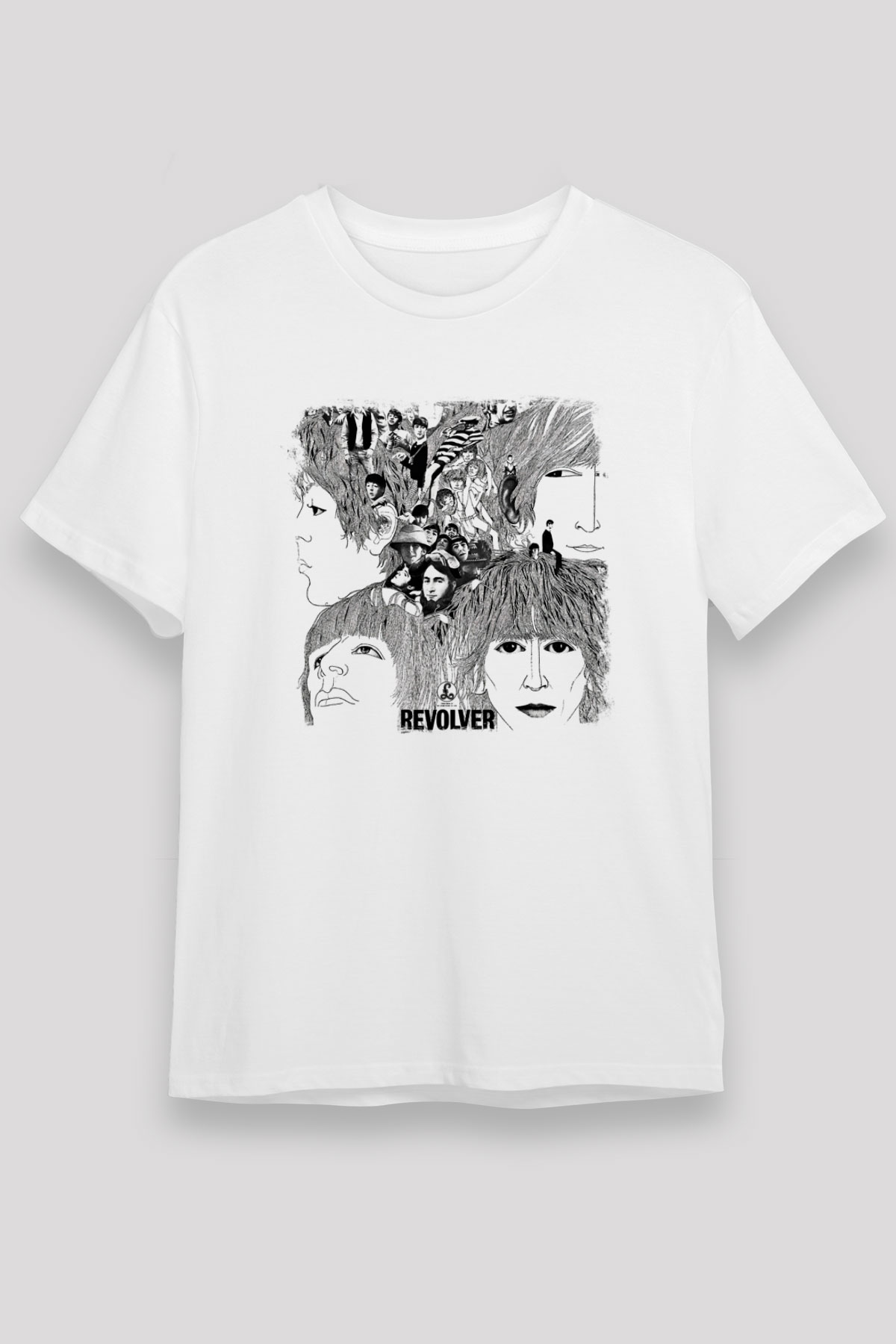 Beatles Baskılı Unisex Beyaz Tişört