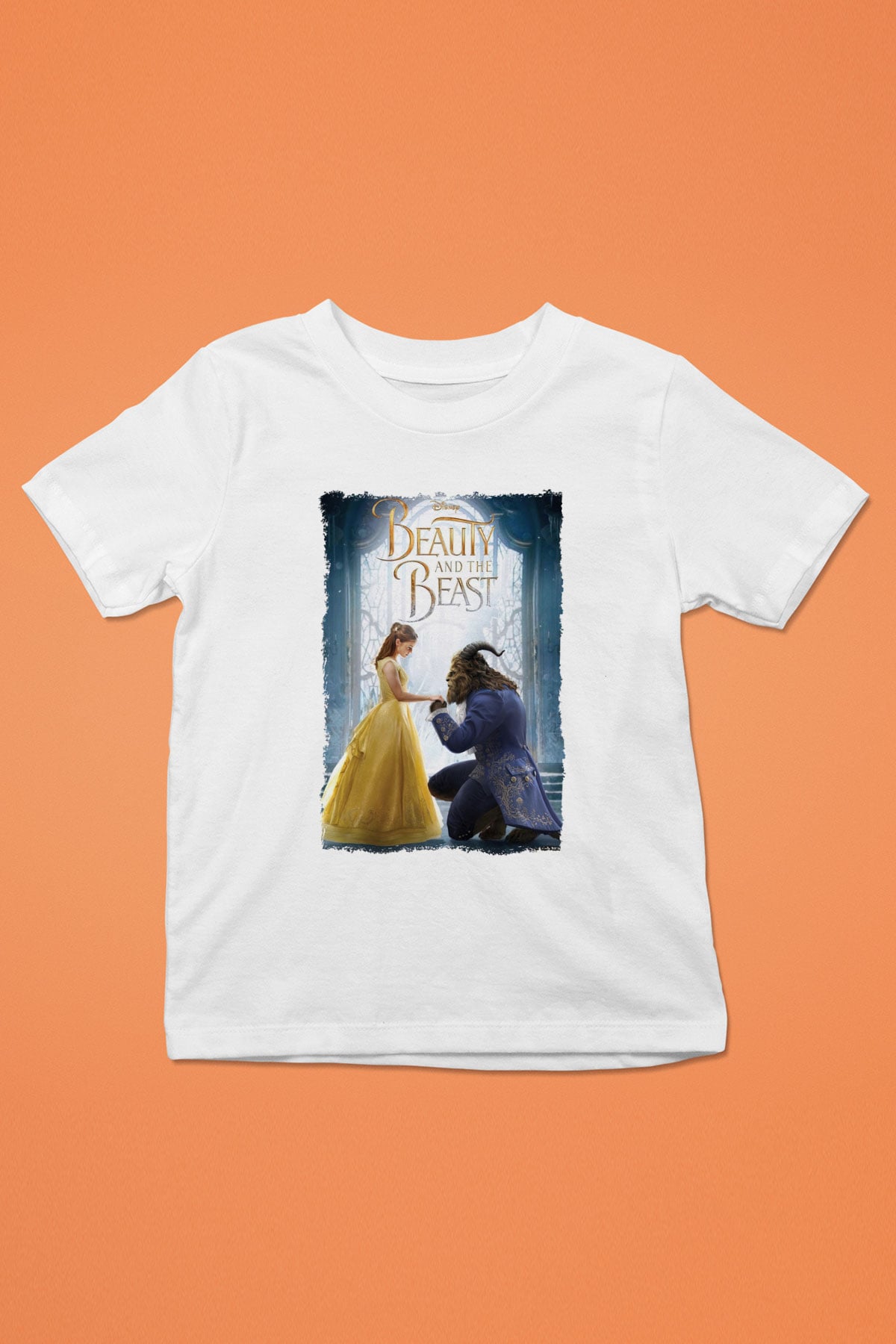 Beauty and the Beast Beyaz Unisex Çocuk Tişört
