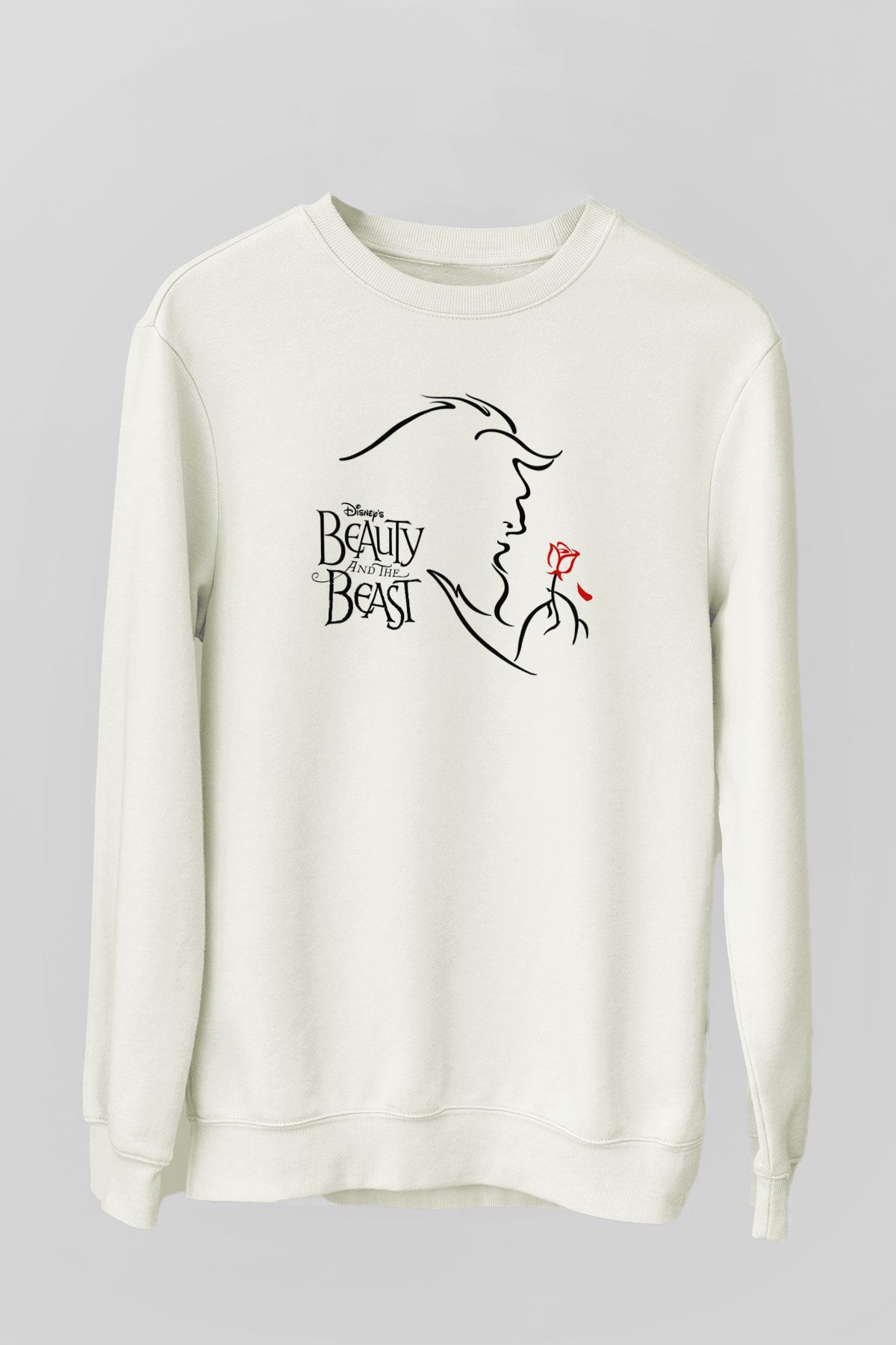 Beauty and the Beast Beyaz Unisex Sweatshirt