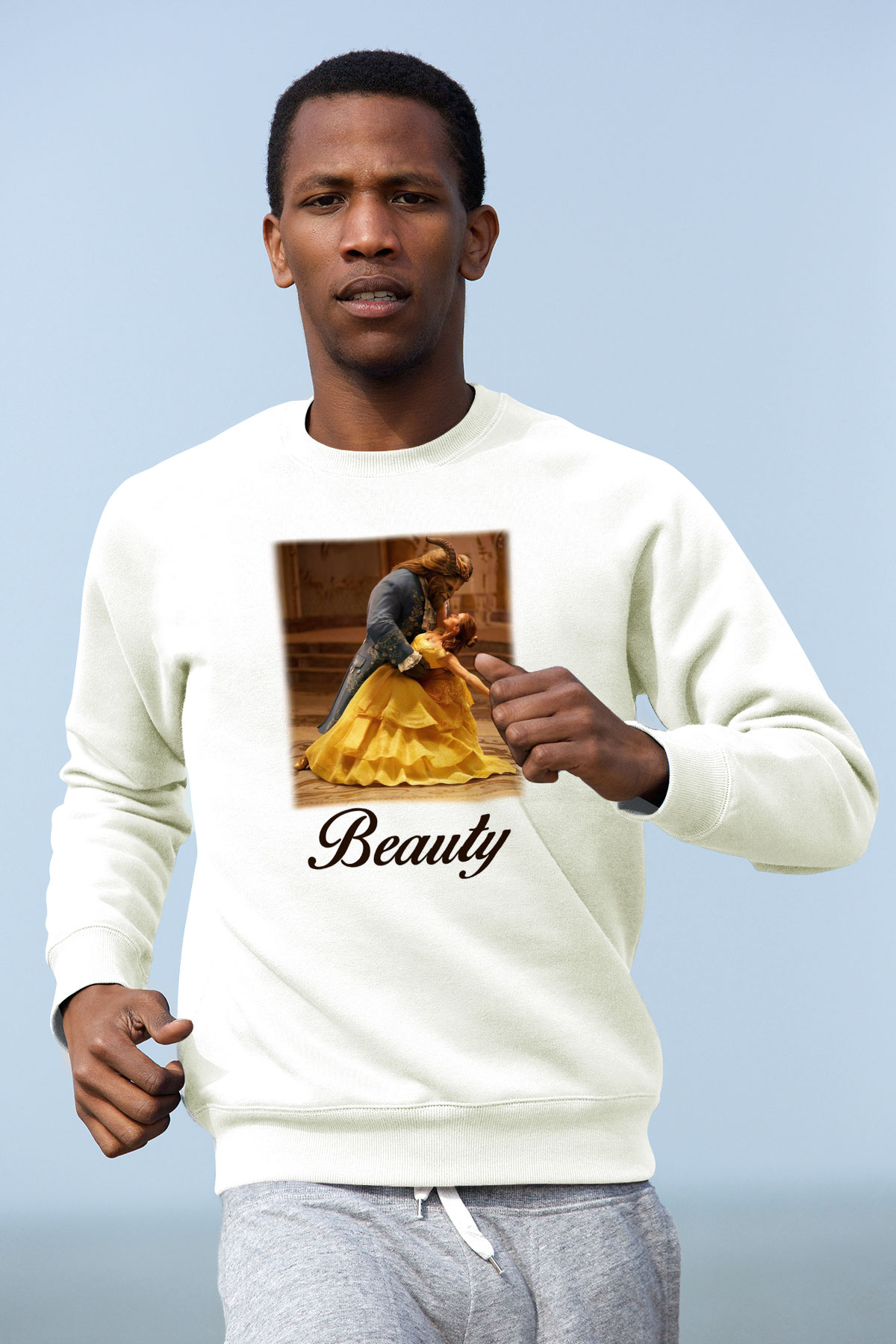 Beauty and the Beast Beyaz Unisex Sweatshirt