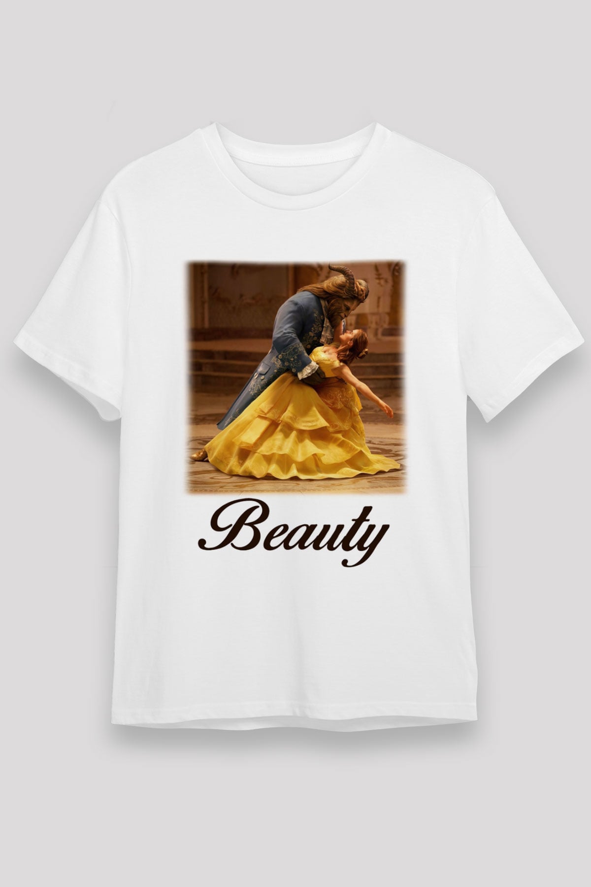 Beauty and the Beast Beyaz Unisex Tişört T-Shirt