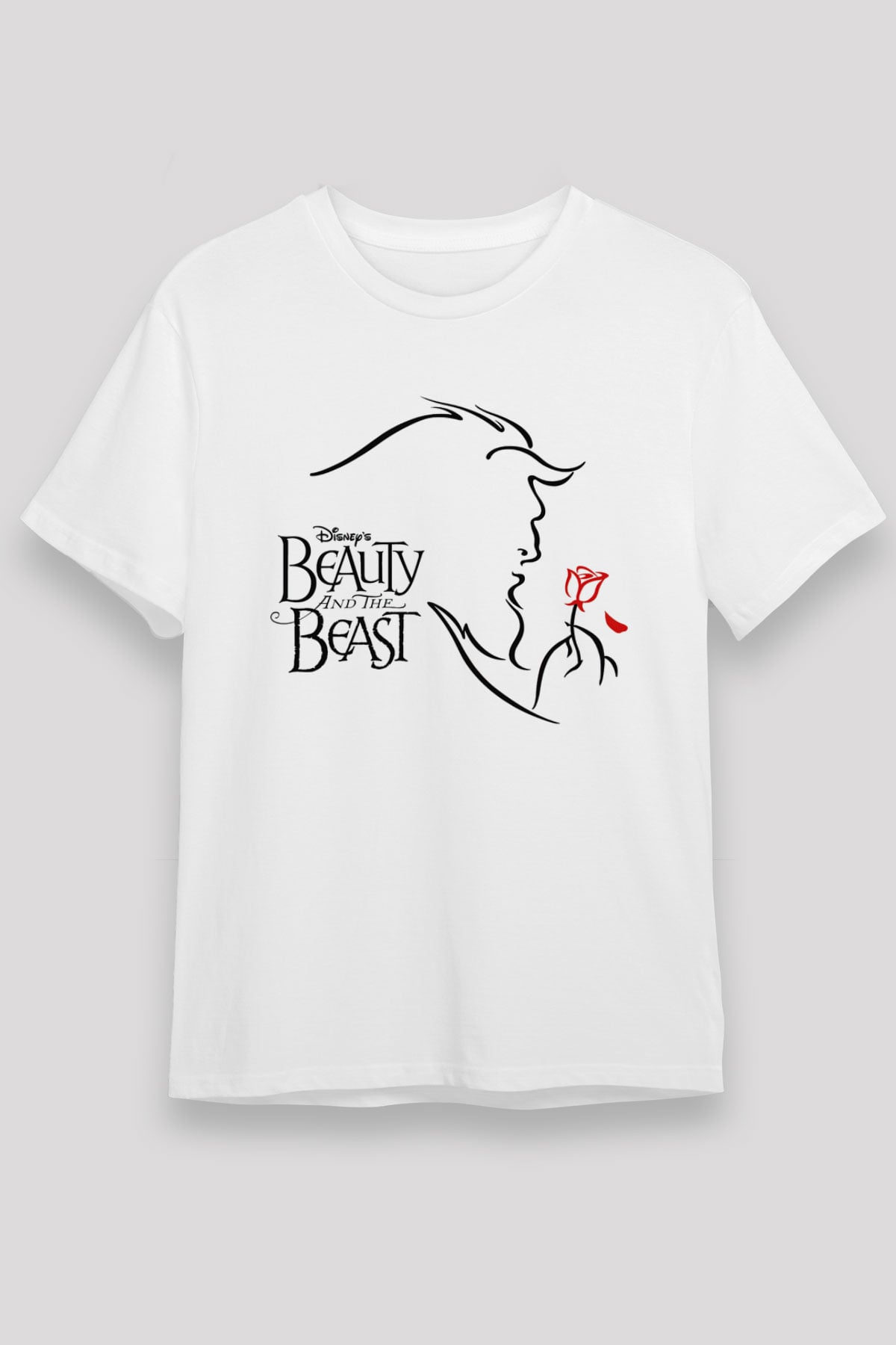Beauty and the Beast Beyaz Unisex Tişört T-Shirt