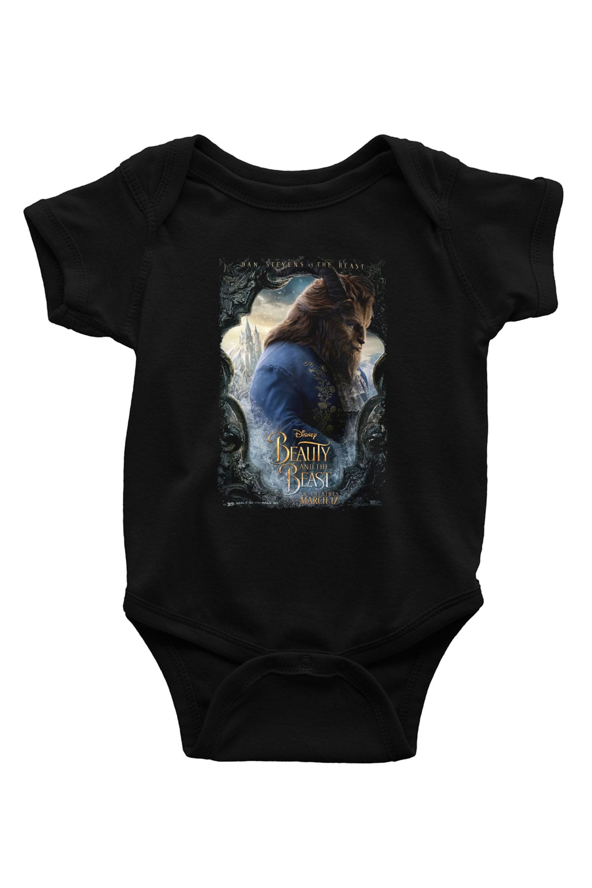 Beauty and the Beast Siyah Bebek Body - Zıbın