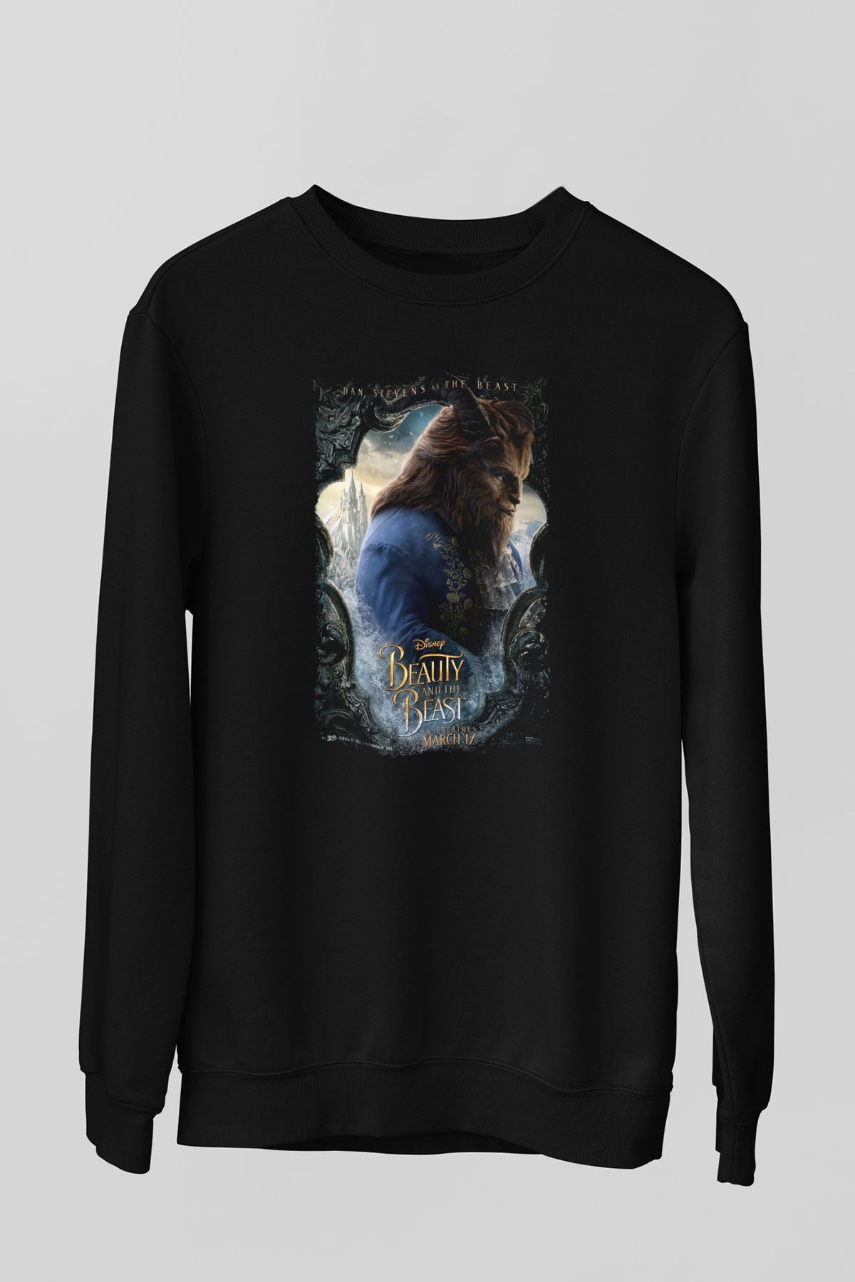Beauty and the Beast Siyah Unisex Sweatshirt