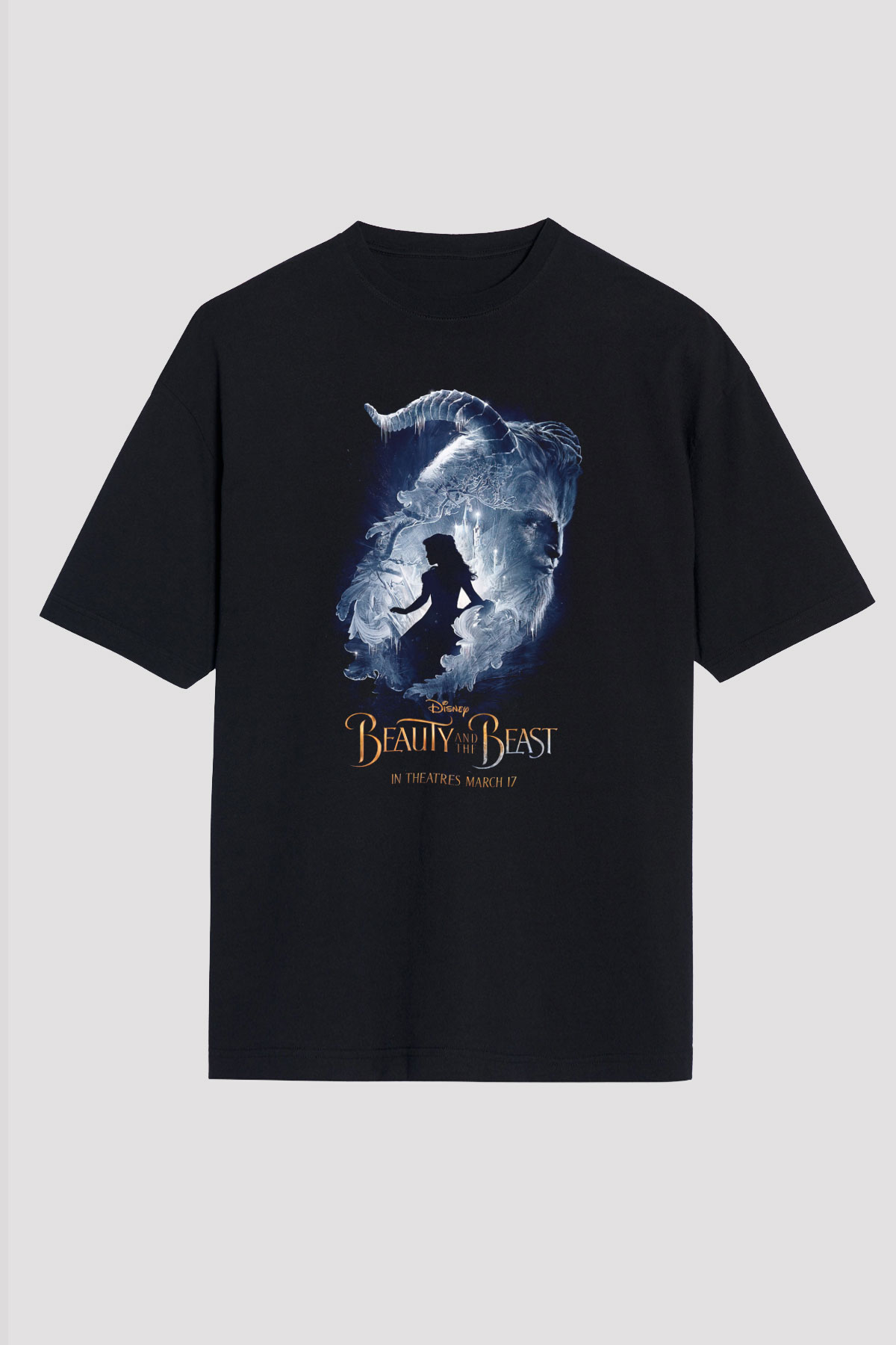Beauty and the Beast Siyah Oversize Tişört Oversize T-shirt