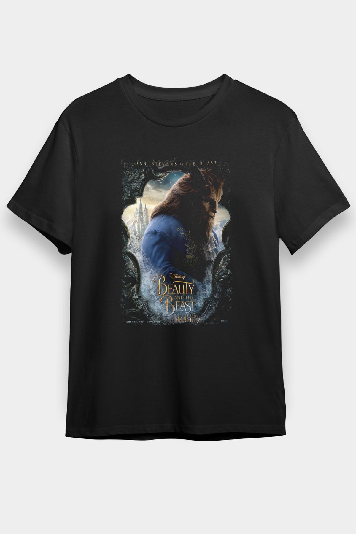 Beauty and the Beast Siyah Unisex Tişört T-Shirt