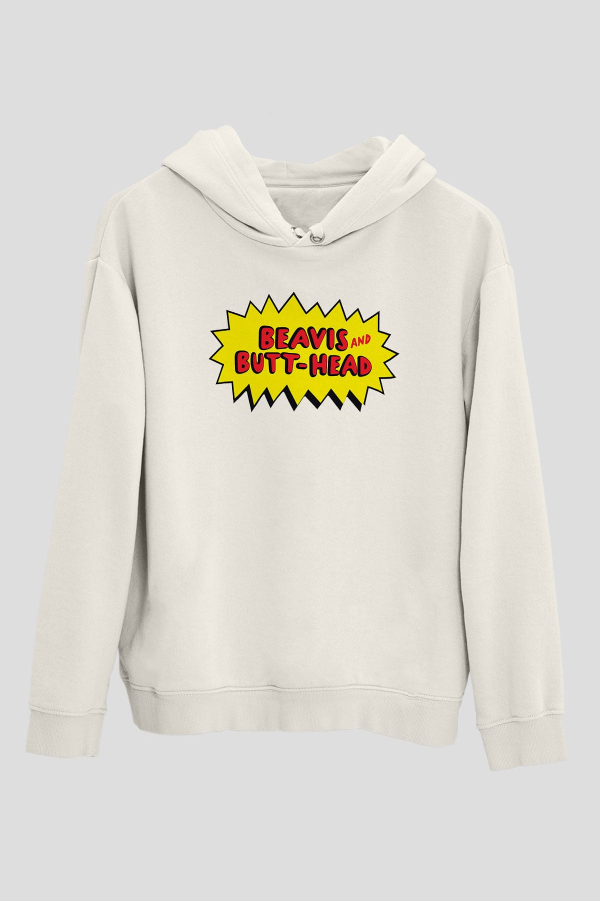 Beavis and Butt-head Beyaz Unisex Kapşonlu Sweatshirt