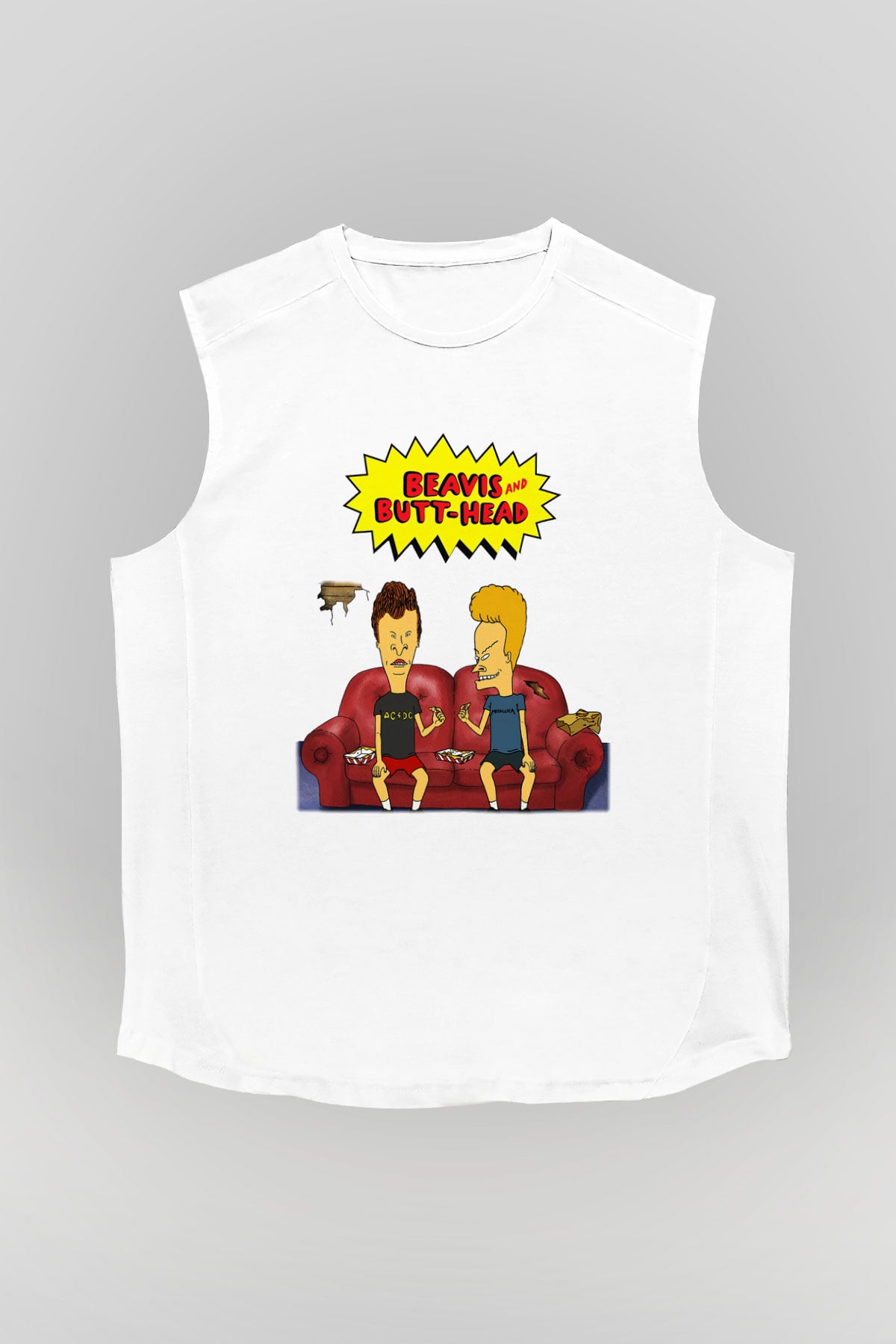Beavis and Butt-head Beyaz Unisex Kolsuz Tişört