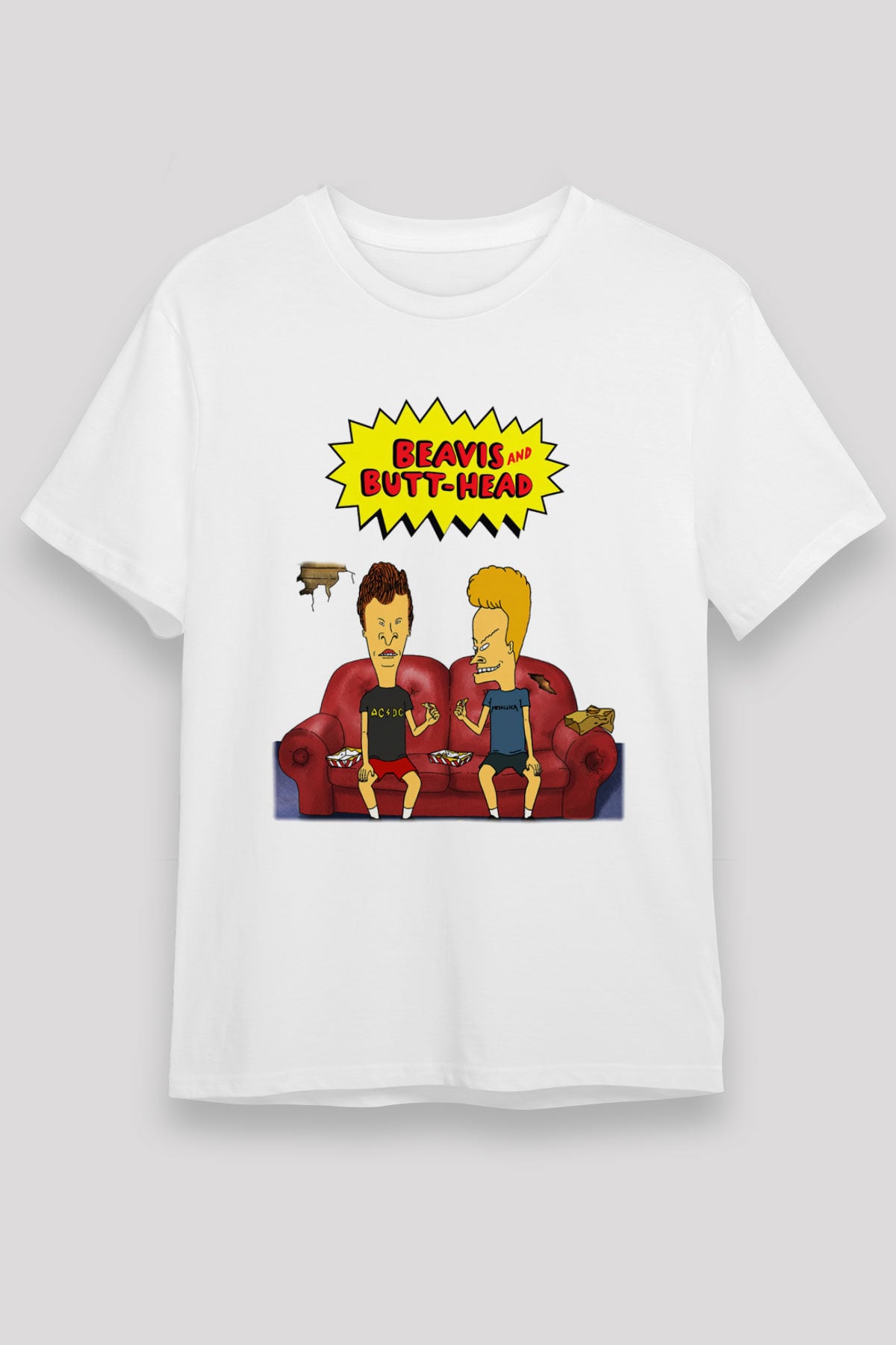 Beavis and Butt-head Beyaz Unisex Tişört T-Shirt