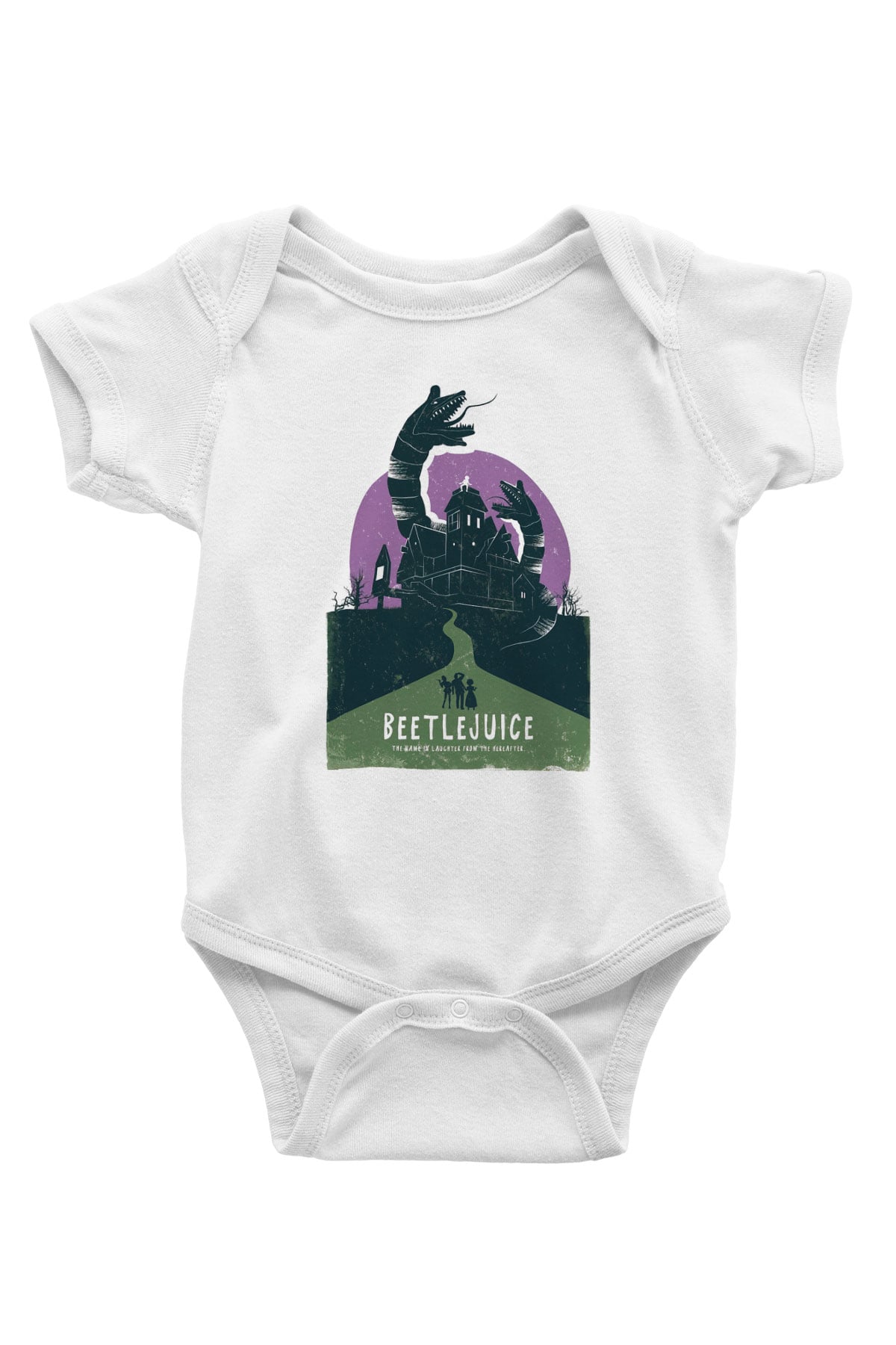 Beetlejuice Beterböcek Baskılı Beyaz Unisex Bebek Body - Zıbın