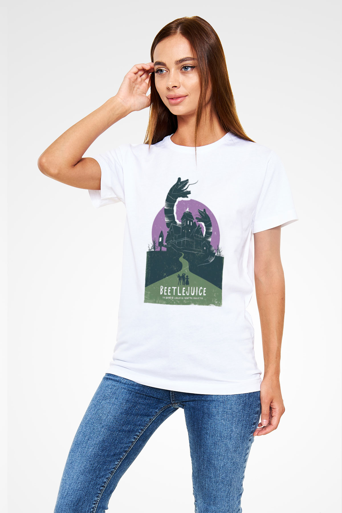 Beetlejuice Beterböcek Beyaz Unisex Tişört