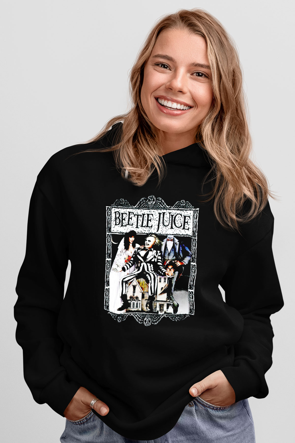 Beetlejuice Beterböcek Siyah Unisex Hoodie