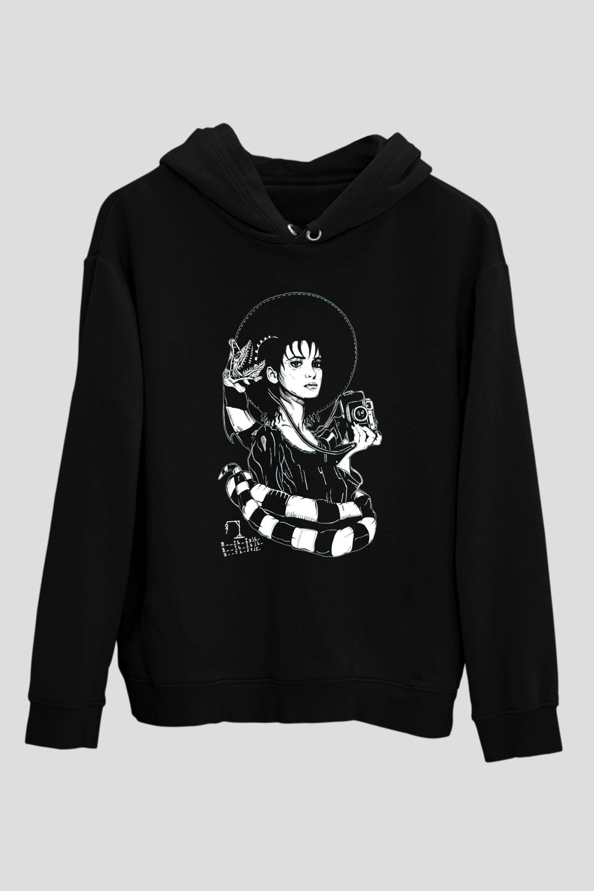 Beetlejuice Beterböcek Siyah Unisex Kapüşonlu Sweatshirt