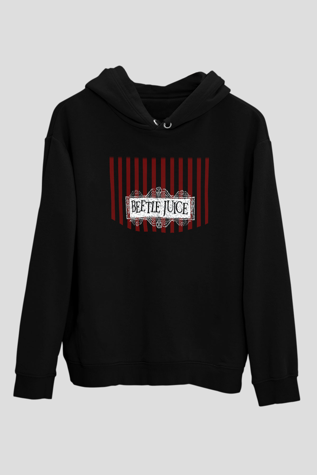 Beetlejuice Beterböcek Siyah Unisex Kapüşonlu Sweatshirt