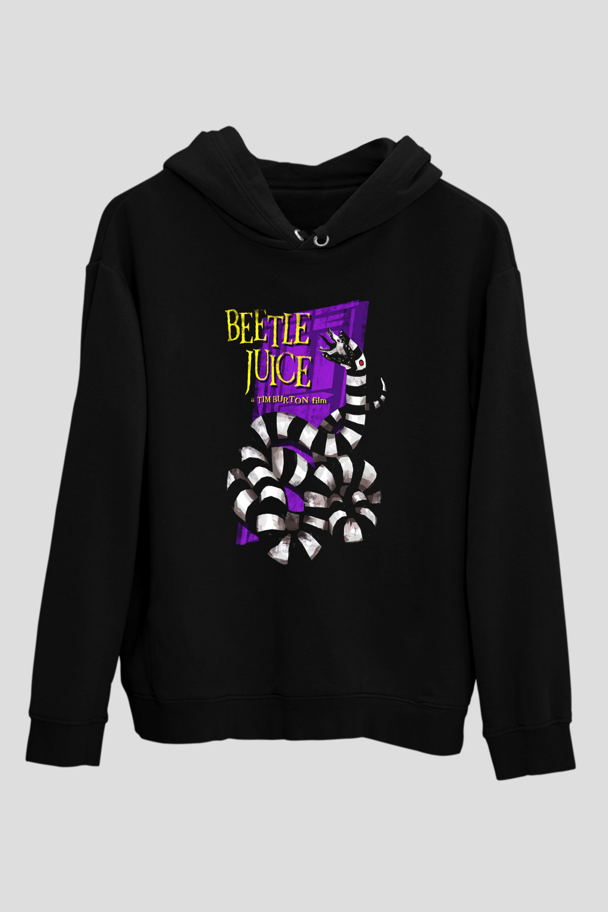 Beetlejuice Beterböcek Siyah Unisex Kapüşonlu Sweatshirt