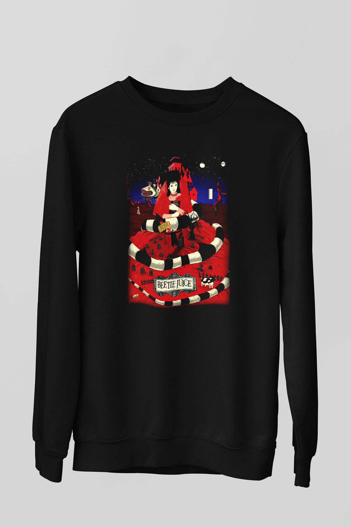 Beetlejuice Beterböcek Siyah Unisex Sweatshirt