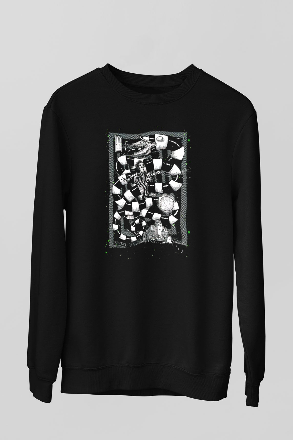 Beetlejuice Beterböcek Siyah Unisex Sweatshirt
