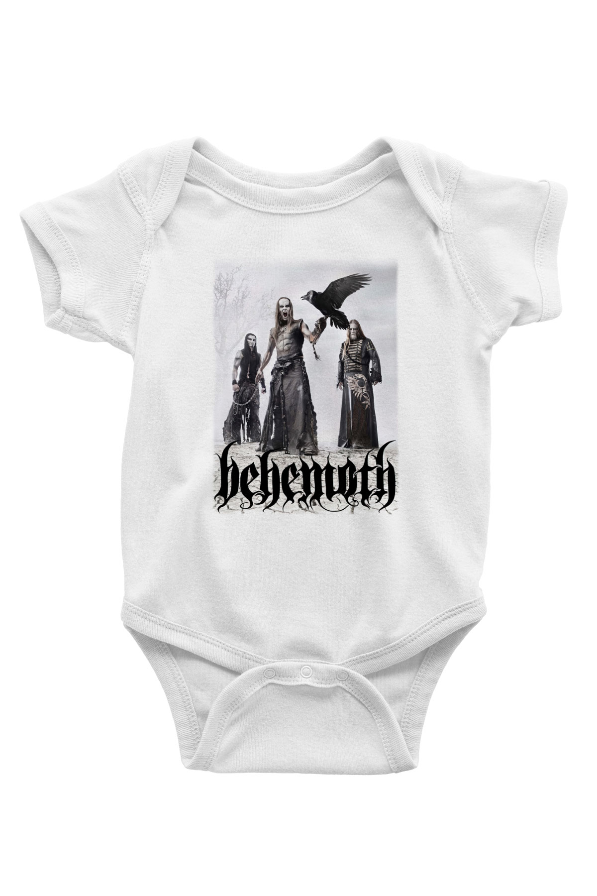 Behemoth Baskılı Beyaz Unisex Bebek Body - Zıbın