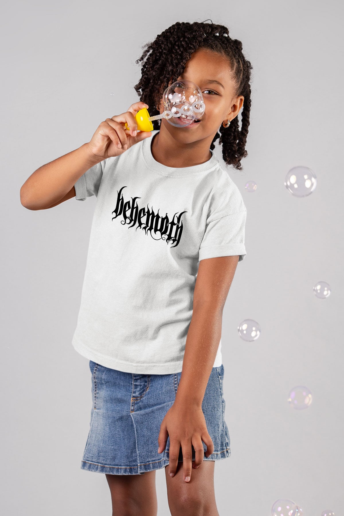 Behemoth Baskılı Beyaz Unisex Çocuk Tişört
