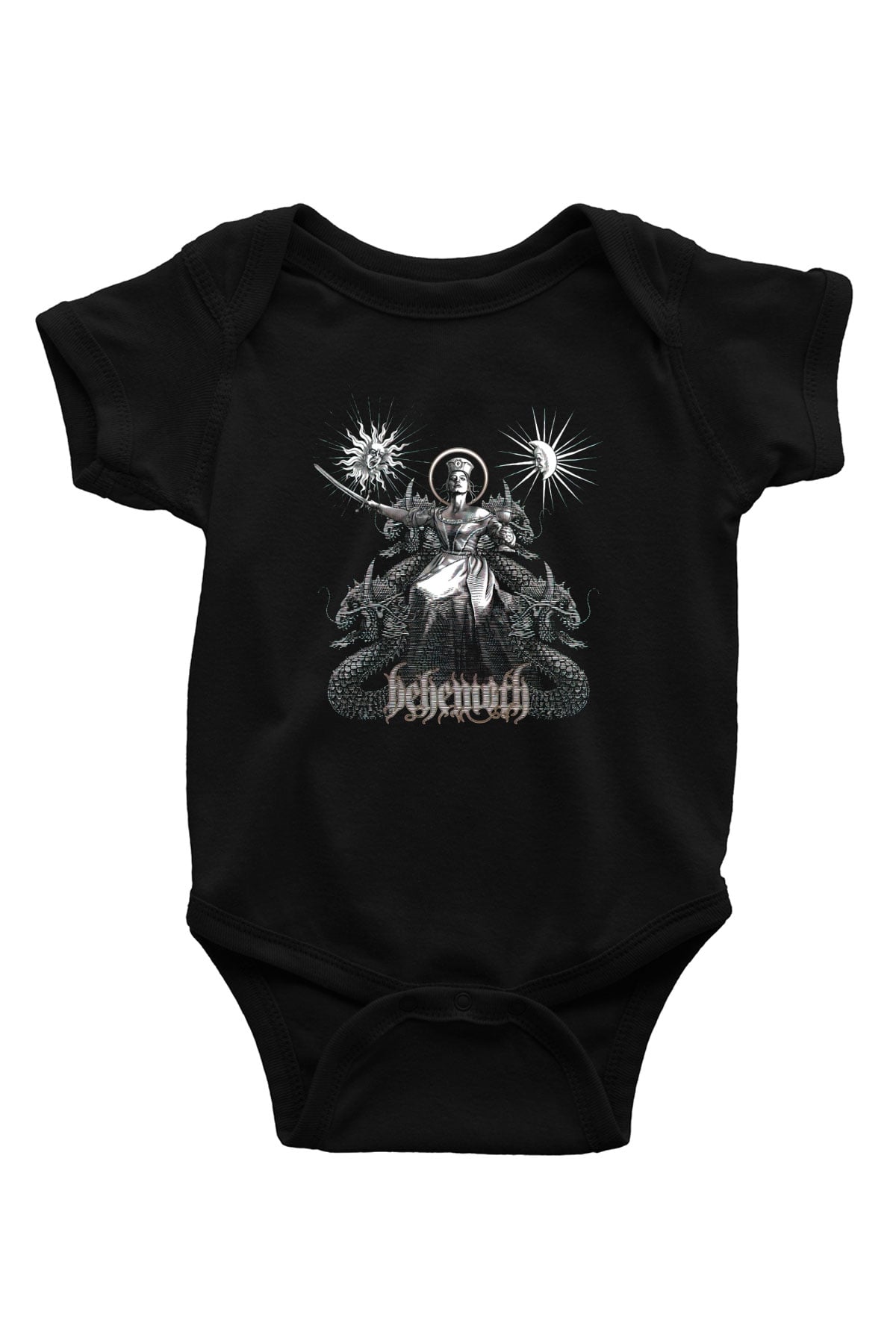 Behemoth Baskılı Siyah Bebek Body - Zıbın