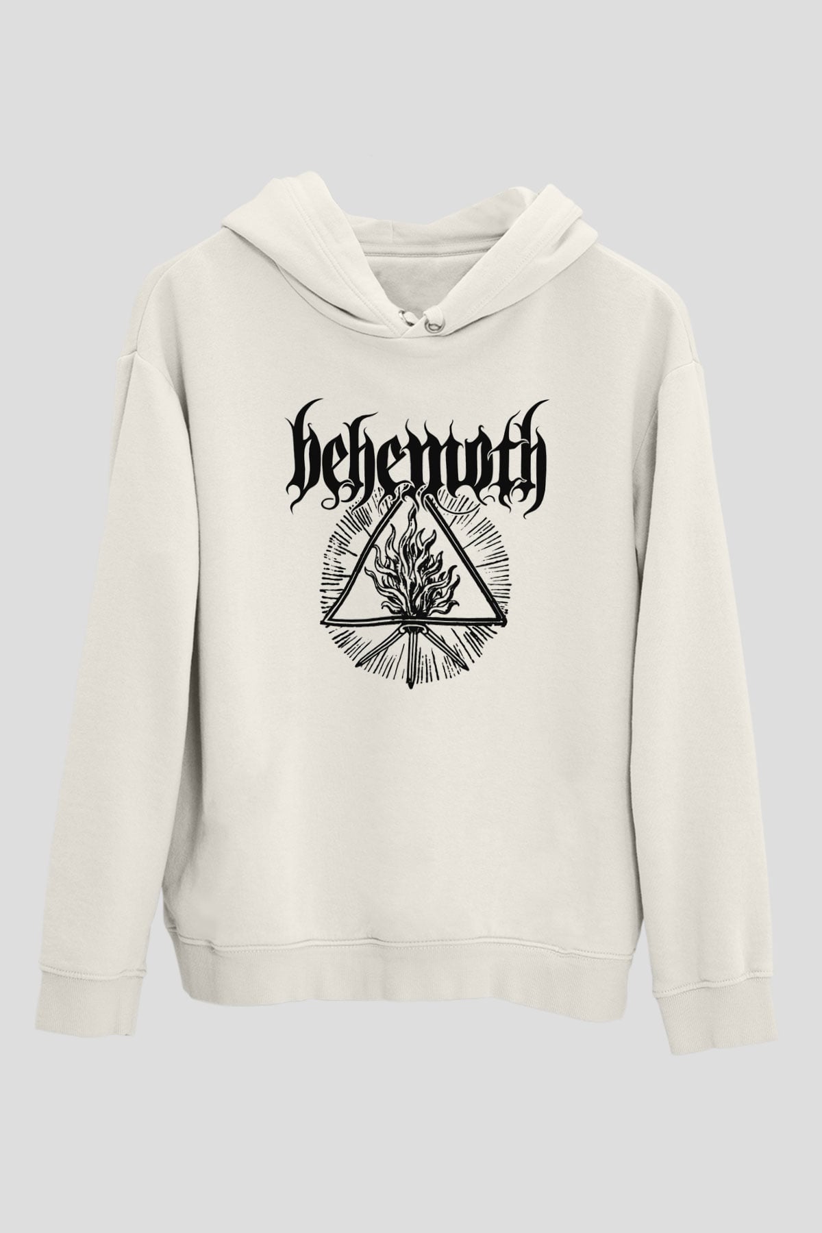 Behemoth Beyaz Unisex Kapşonlu Sweatshirt