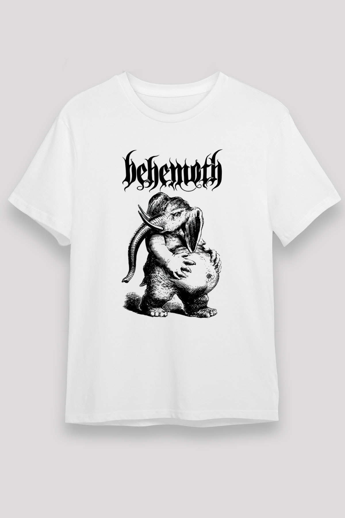 Behemoth Beyaz Unisex Tişört T-Shirt - TişörtFabrikası