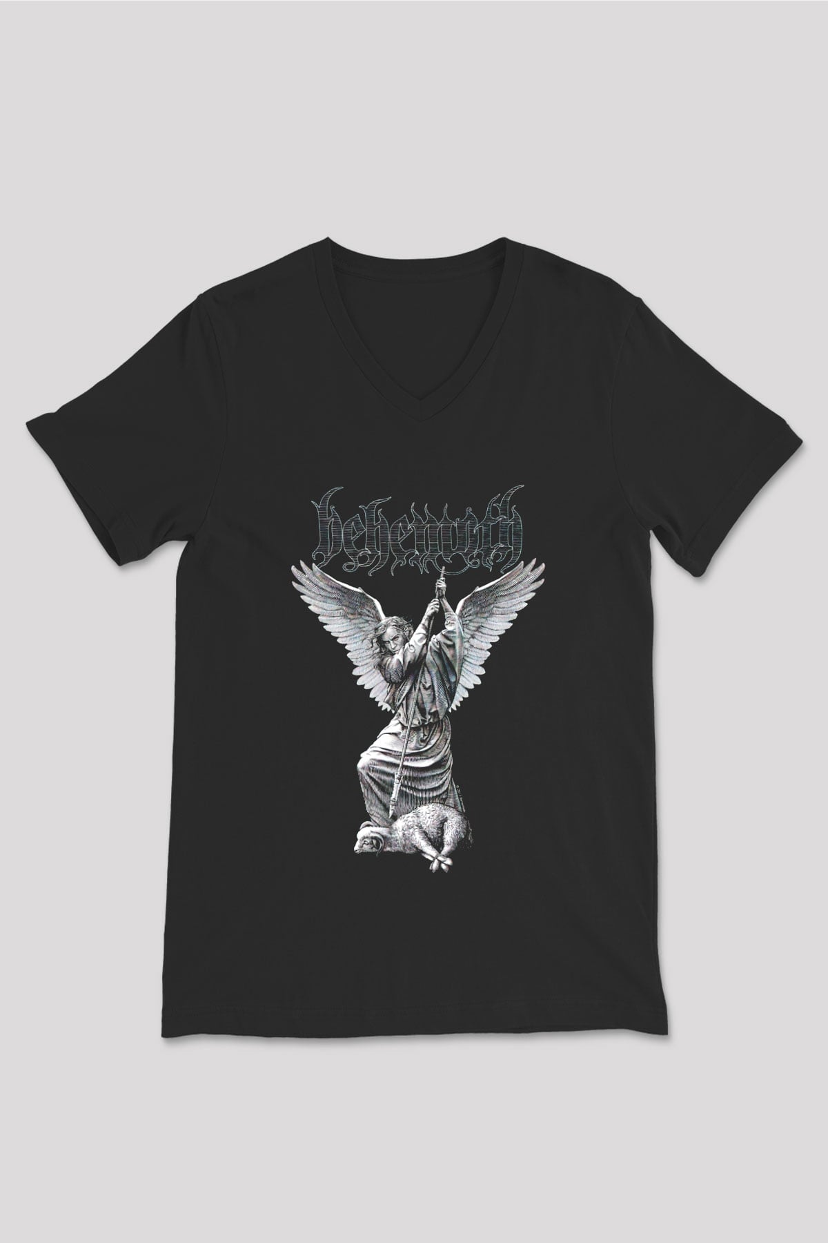 Behemoth Siyah Unisex V Yaka Tişört T-Shirt