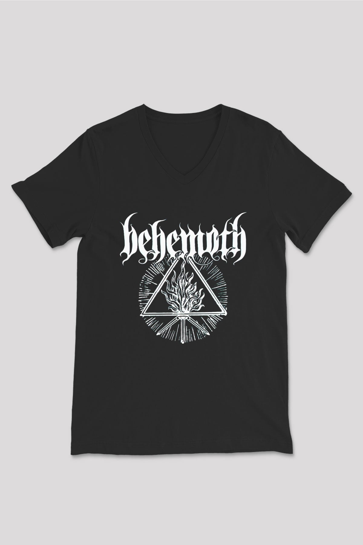Behemoth Siyah Unisex V Yaka Tişört T-Shirt
