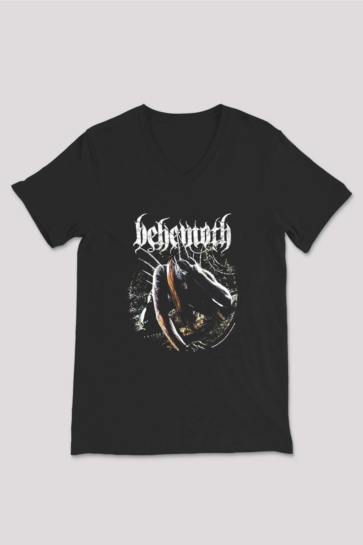 Behemoth Siyah Unisex V Yaka Tişört T-Shirt