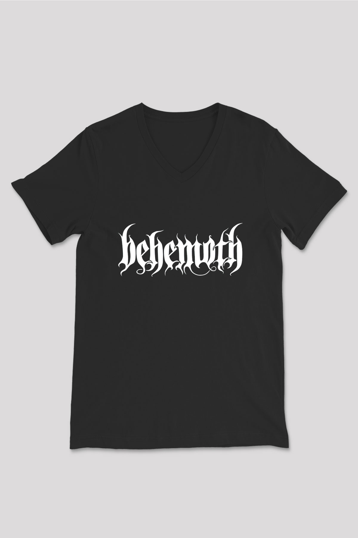 Behemoth Siyah Unisex V Yaka Tişört T-Shirt