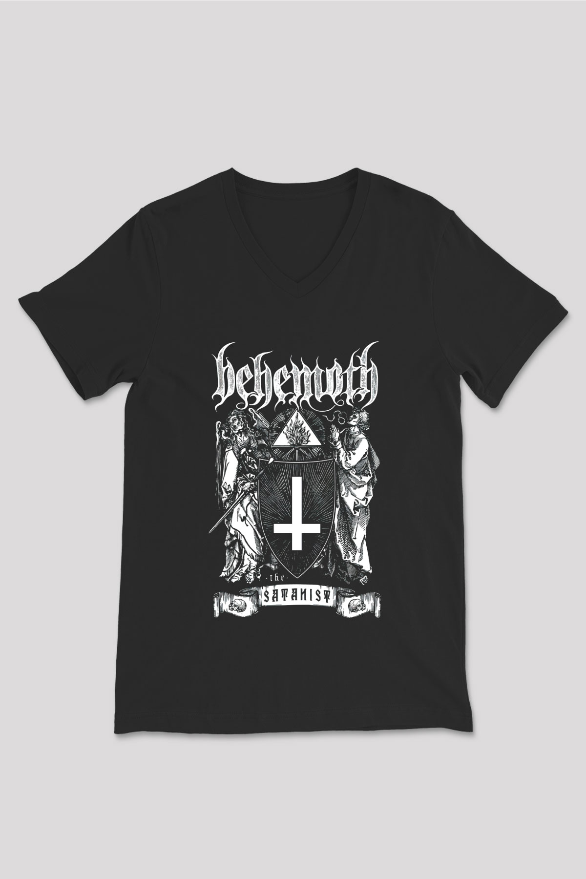 Behemoth Siyah Unisex V Yaka Tişört T-Shirt