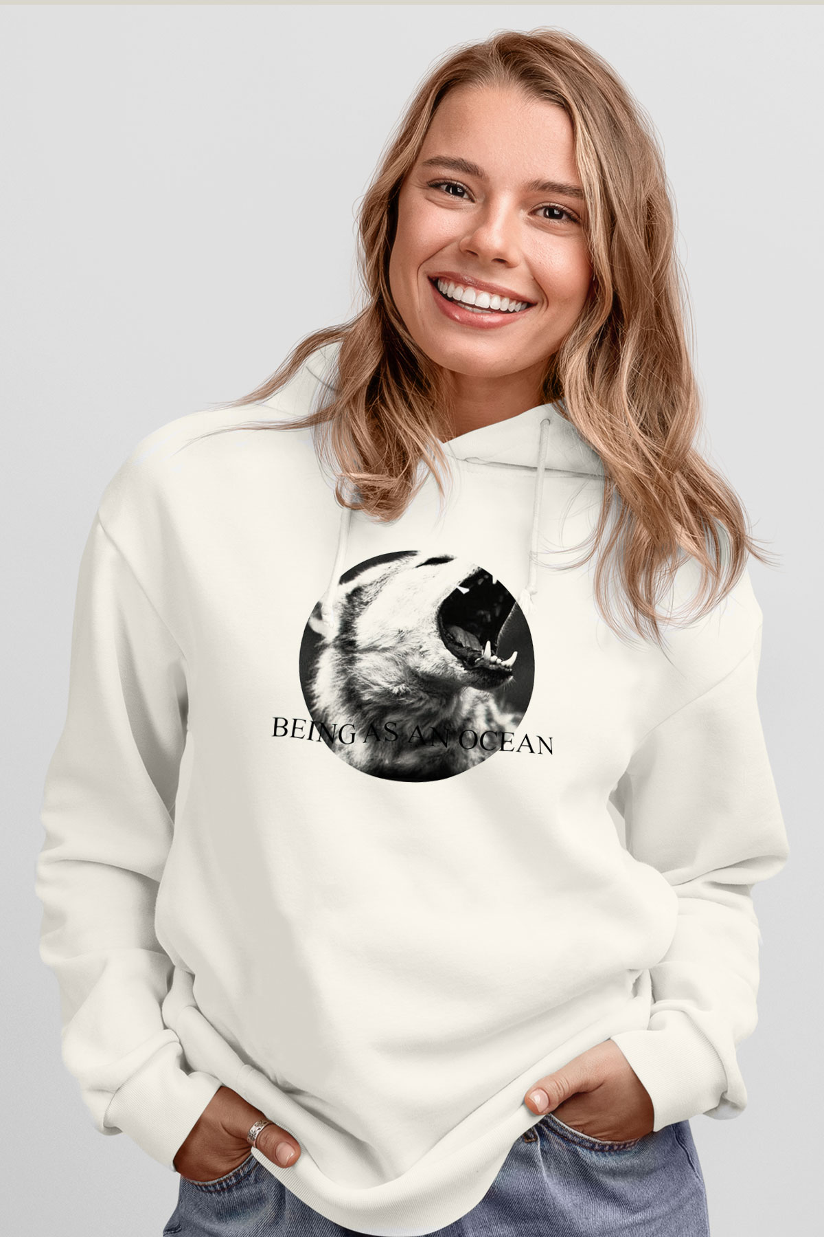 Being as an Ocean Beyaz Unisex Kapüşonlu Sweatshirt